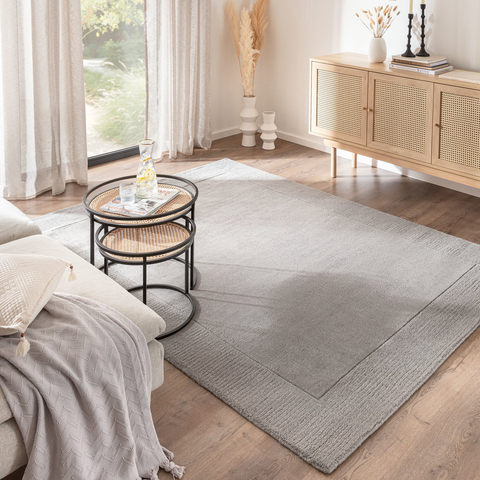 Kibek Woll-Teppich - Comino Grau 70 x 140 cm
