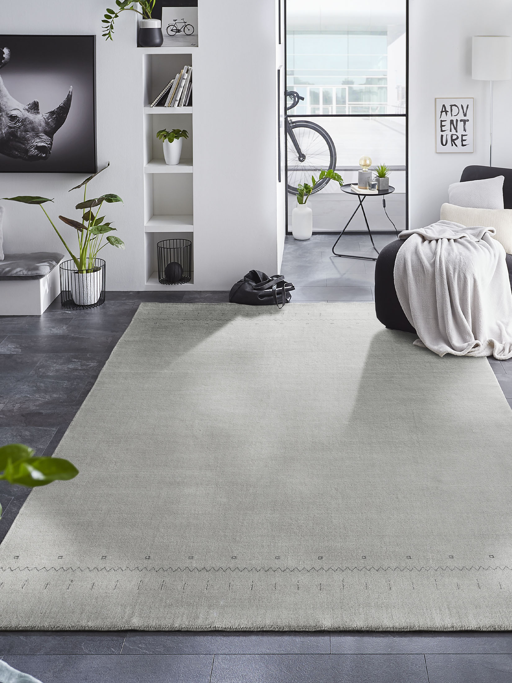 Bansur | Silbergrau | ca. 60 x 90 cm | 2195040013