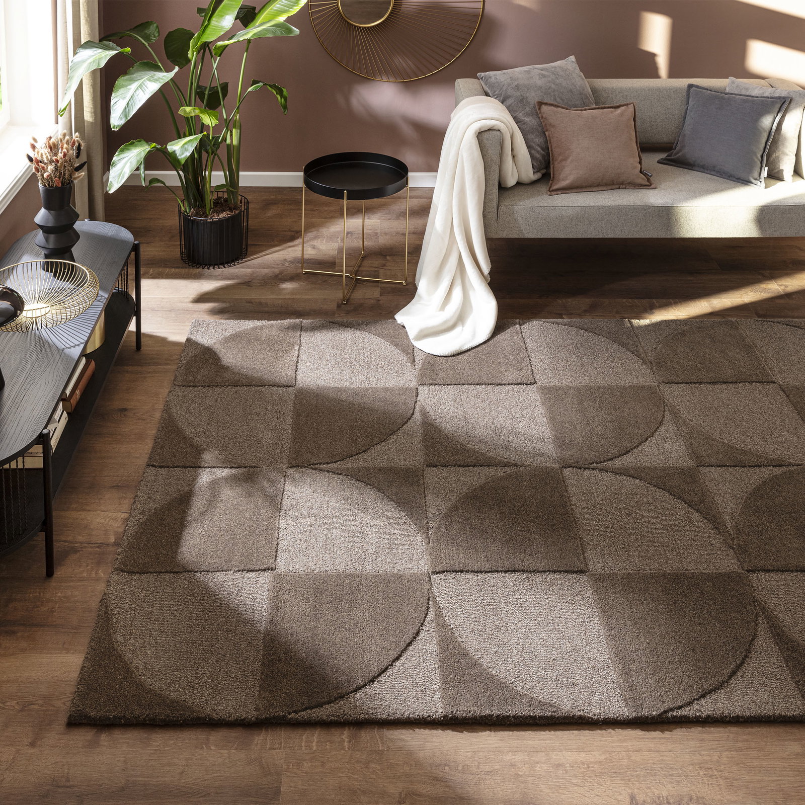 Kibek Woll-Teppich - Montioni Braun 70 x 140 cm