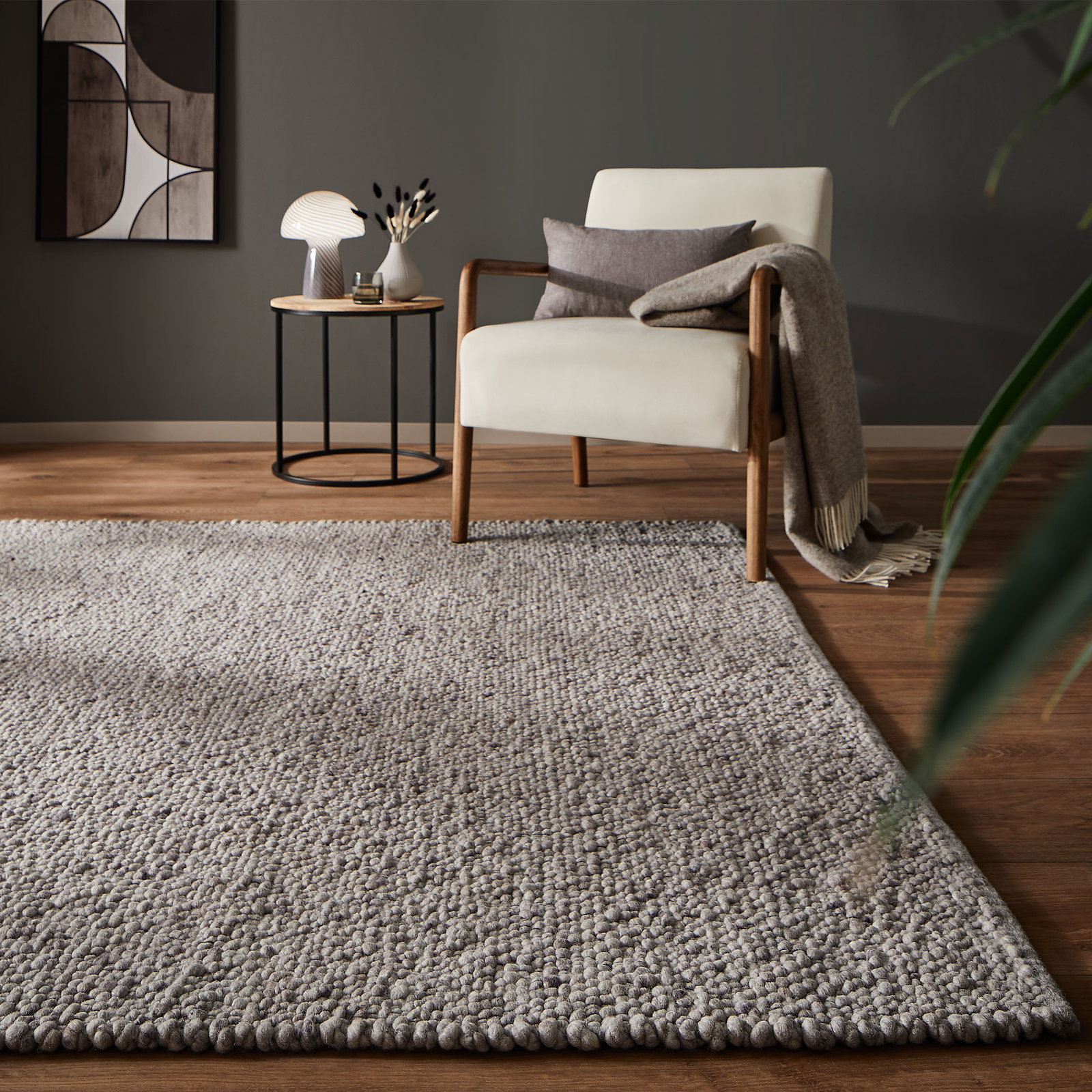 Kibek Woll-Teppich - Hillsand Silber 170 x 240 cm