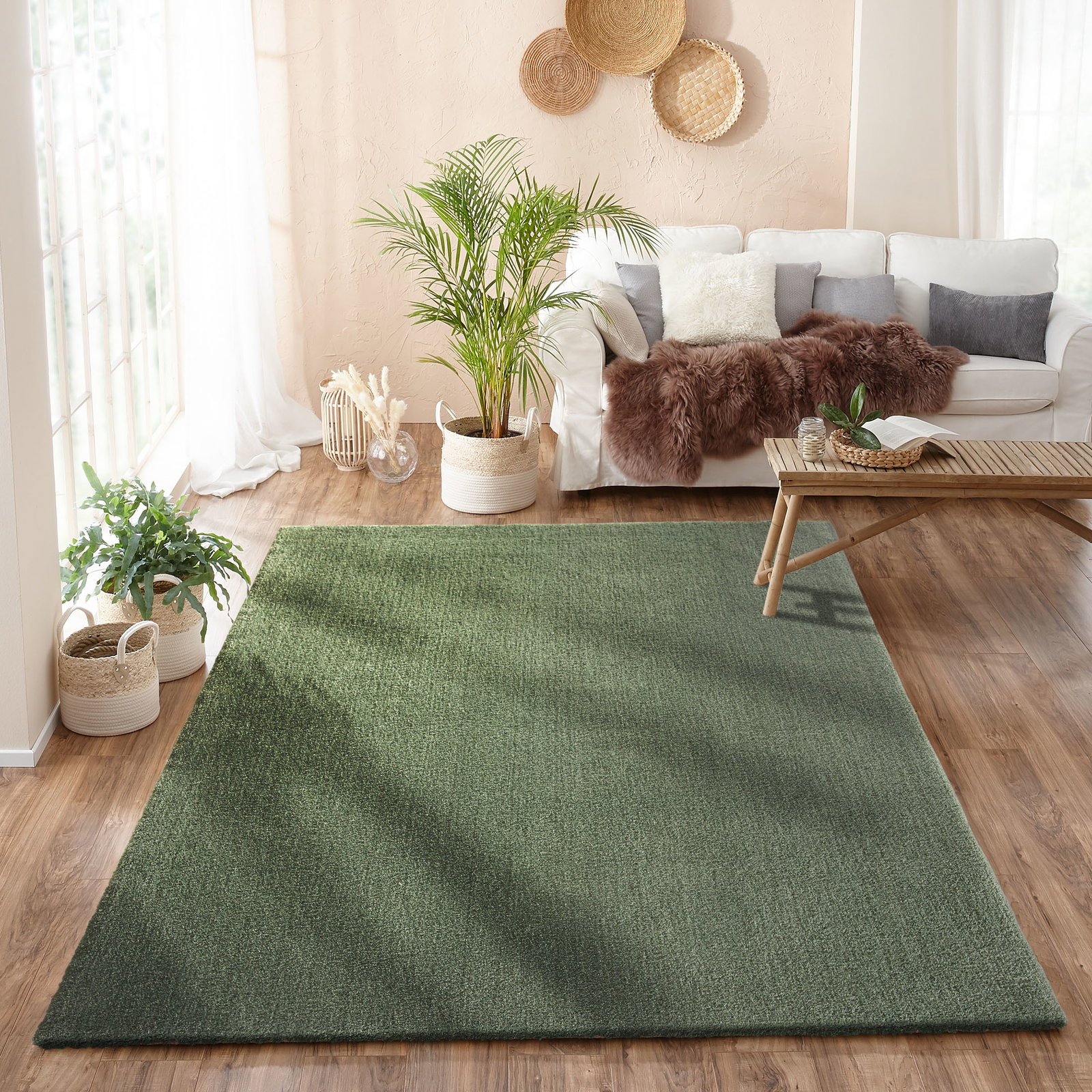 Kibek Hochflor-Teppich - Sensation Grün 200 x 290 cm