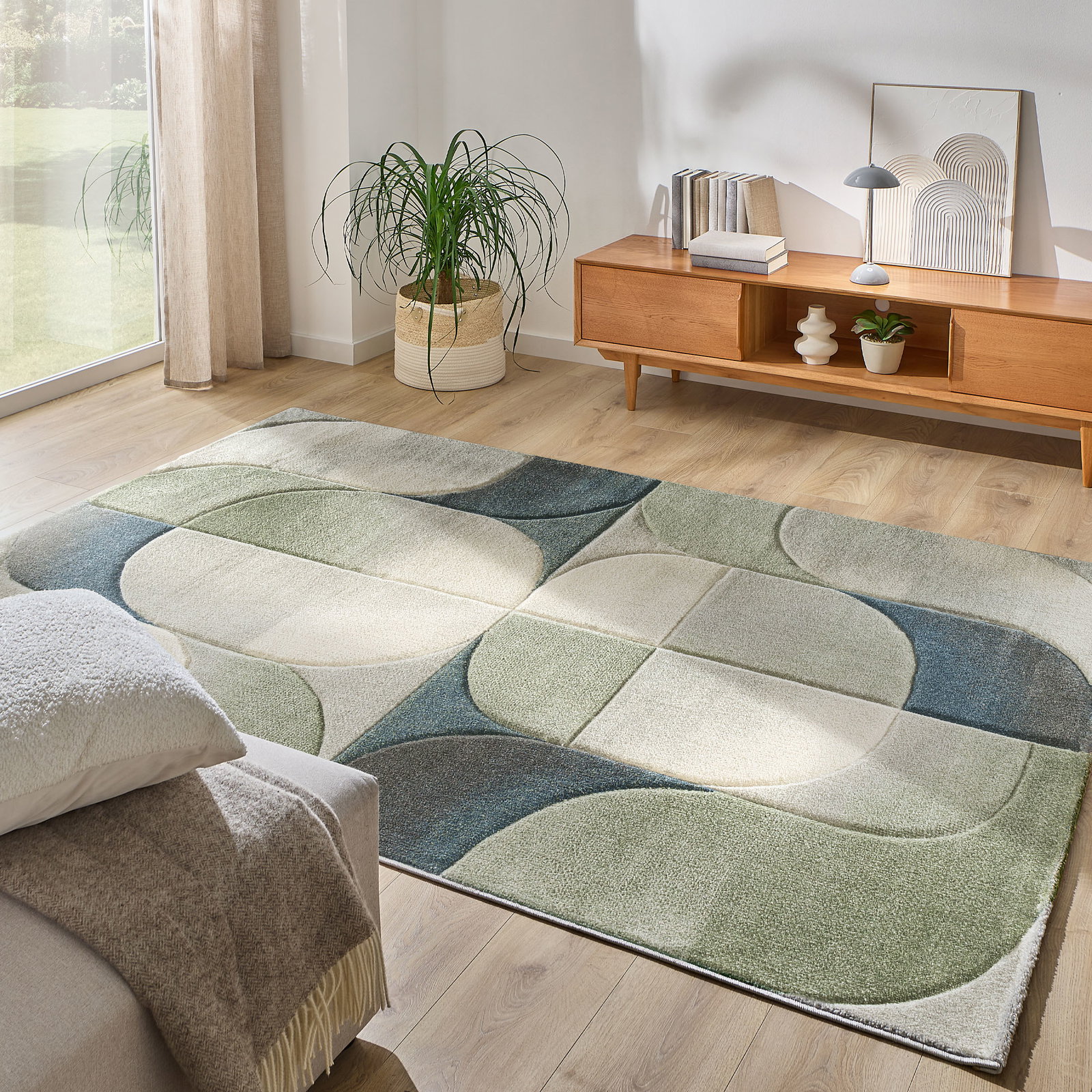 Kibek Moderner Teppich - Fantastico Blau 133 x 190 cm