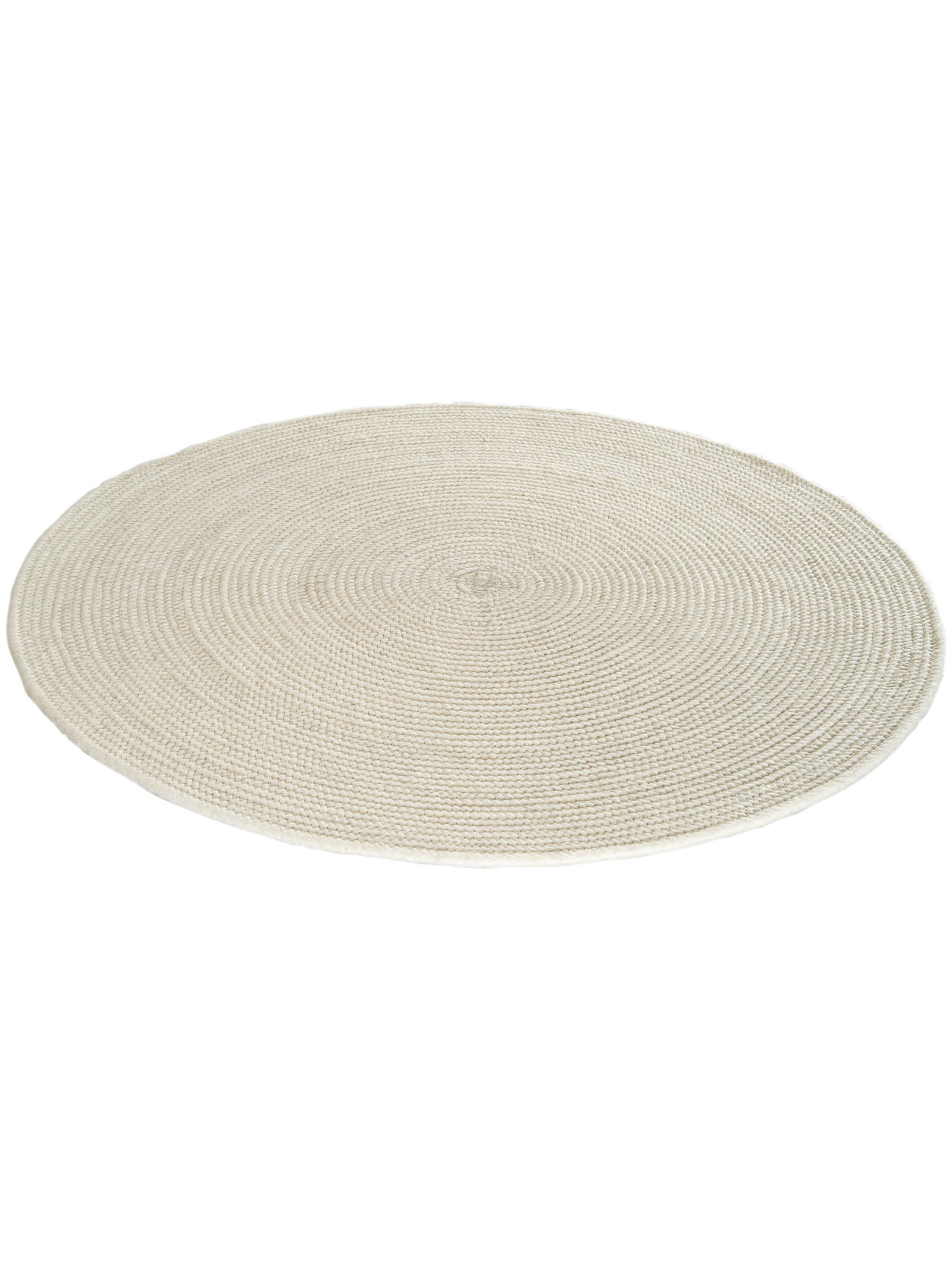 Kibek Woll-Teppich - Björna Weiß 90 cm Ø