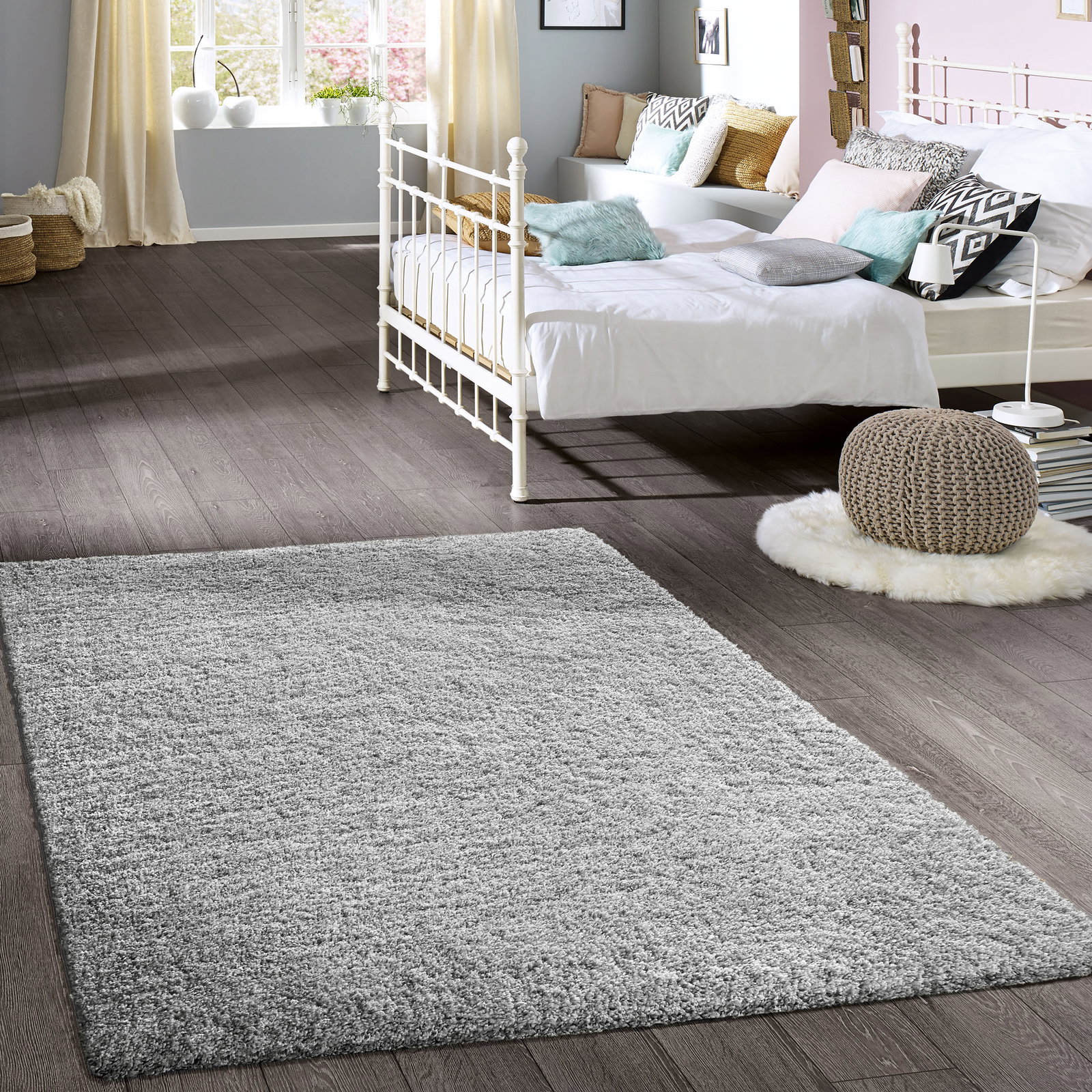 Kibek Hochflor-Teppich - Creation Grau 80 x 150 cm