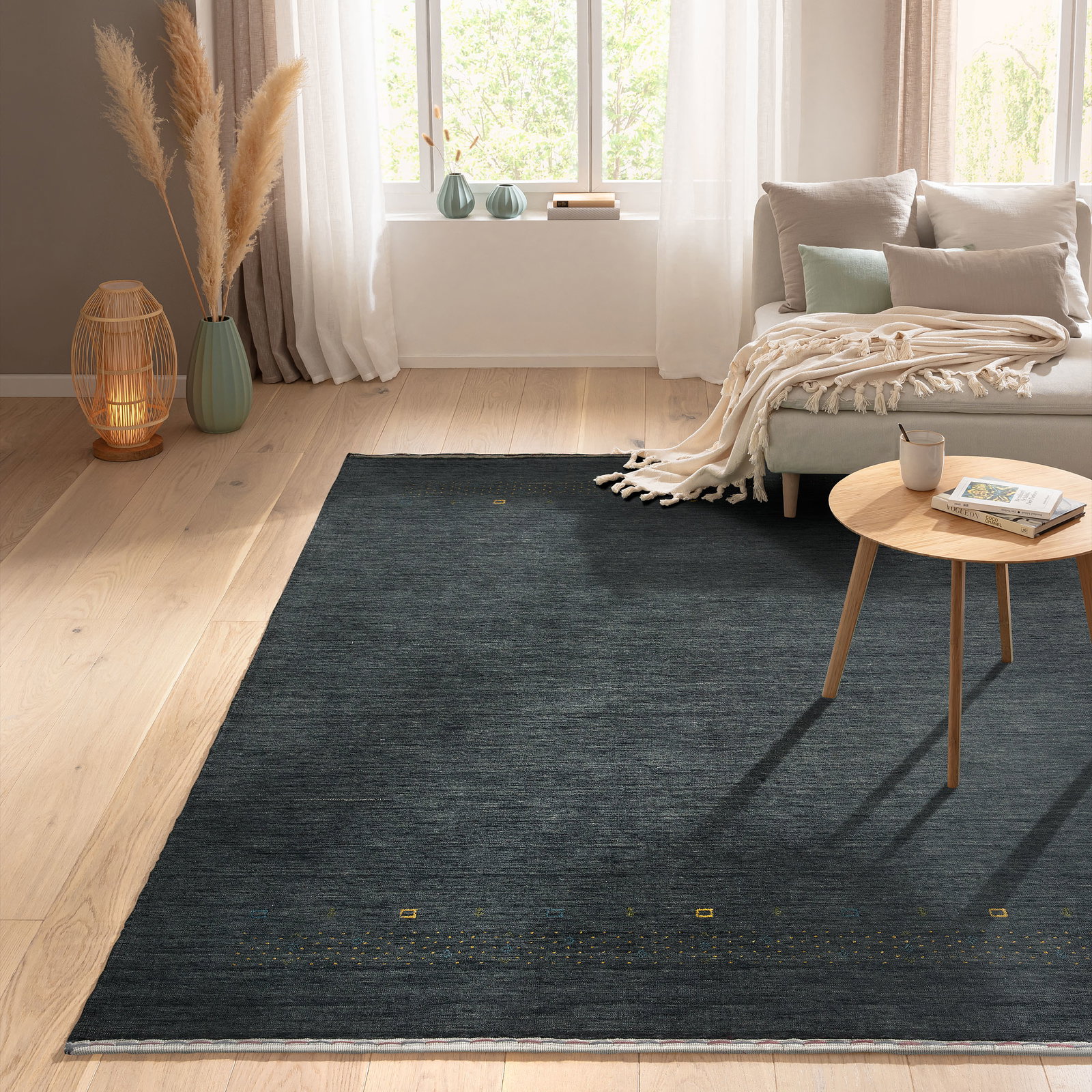 Kibek Loribaff - Narsapur Grau 90 x 160 cm 100 % Schurwolle