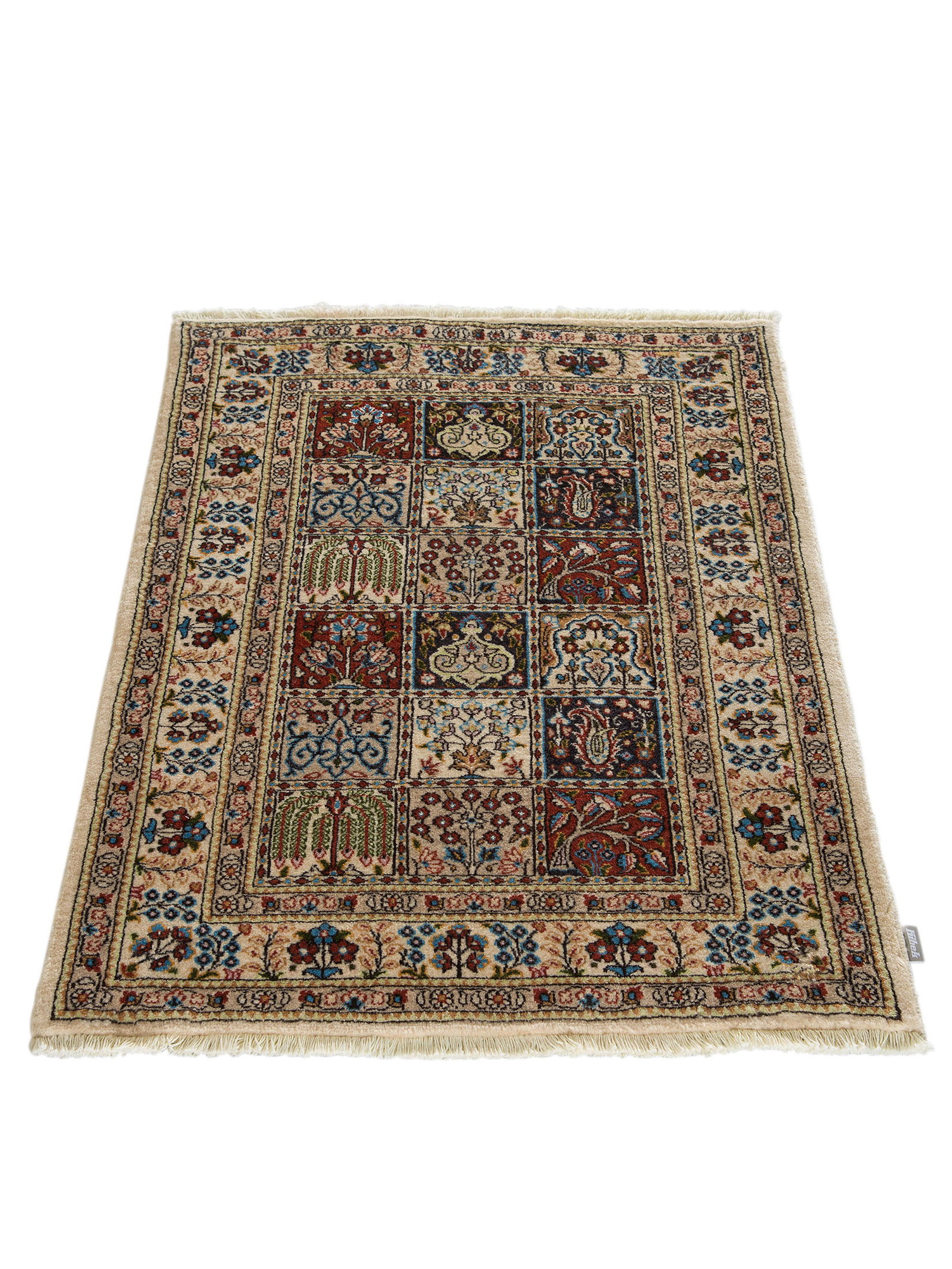 Kibek Unikat / Einzelstück - Moud Felder Beige 70 x 140 cm 80% Schurwolle, 20% Seide