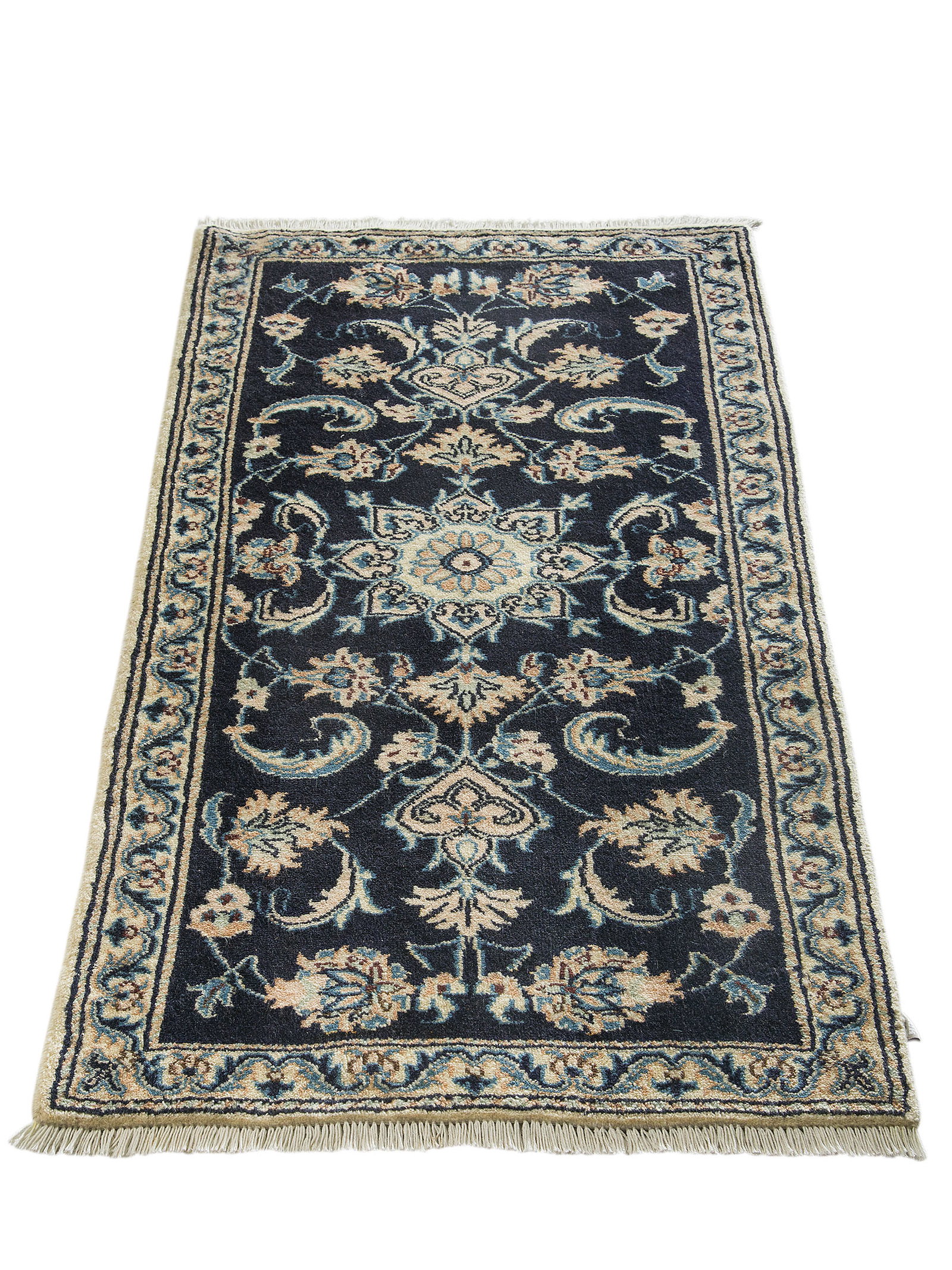 Kibek Unikat / Einzelstück - Kaschmar Nain 12 Lah Blau 70 x 140 cm 95% Schurwolle, 5% Seide