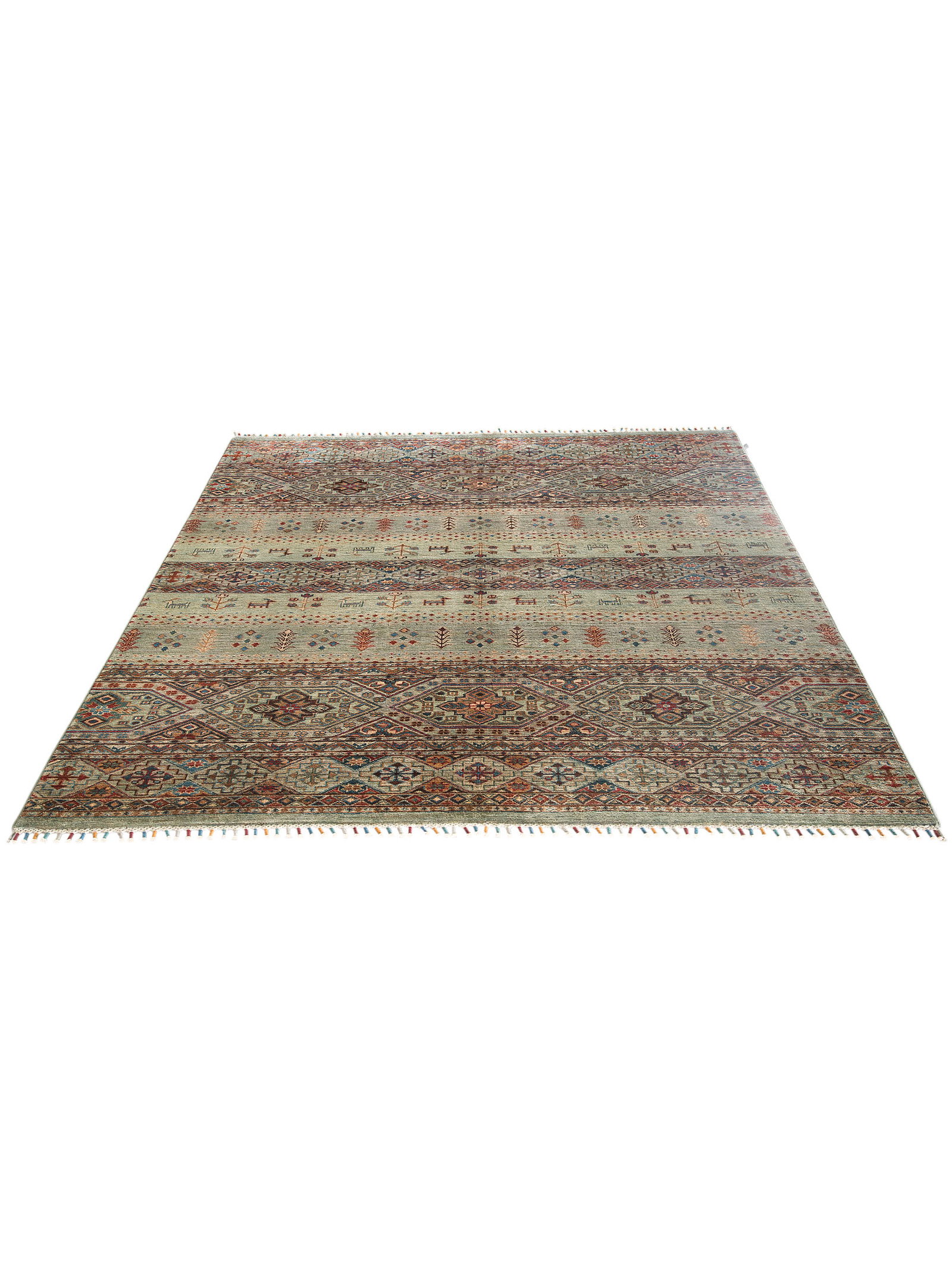 Kibek Unikat / Einzelstück - Chobi Schal Grün 170 x 240 cm 100% Schurwolle