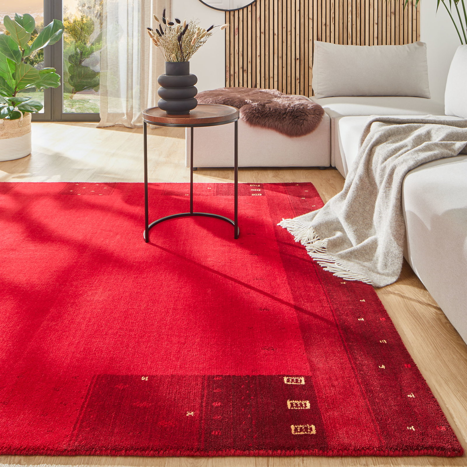 Kibek Gabbeh-Teppich - Tiyara Rot 200 x 250 cm 100 % Schurwolle