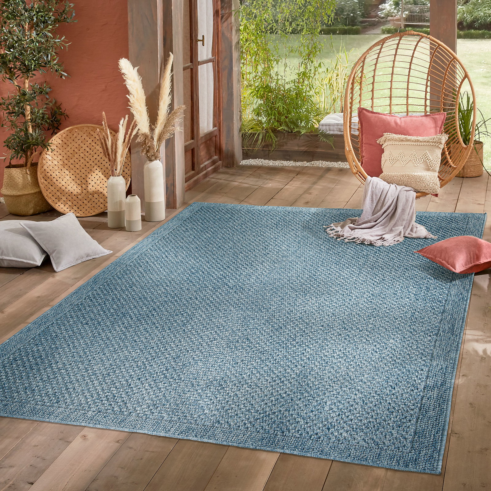 Kibek Outdoor-Teppich - Tsambika Blau 140 x 200 cm