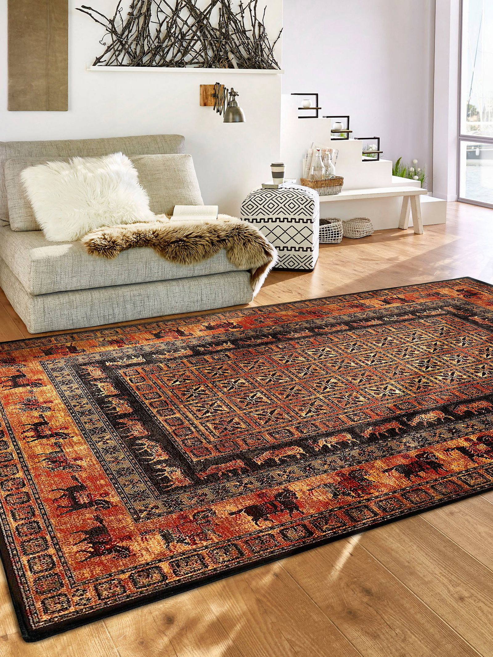 Kibek Orient-Teppich - Bartolini Pasyryk Blau 240 x 340 cm 100 % Schurwolle