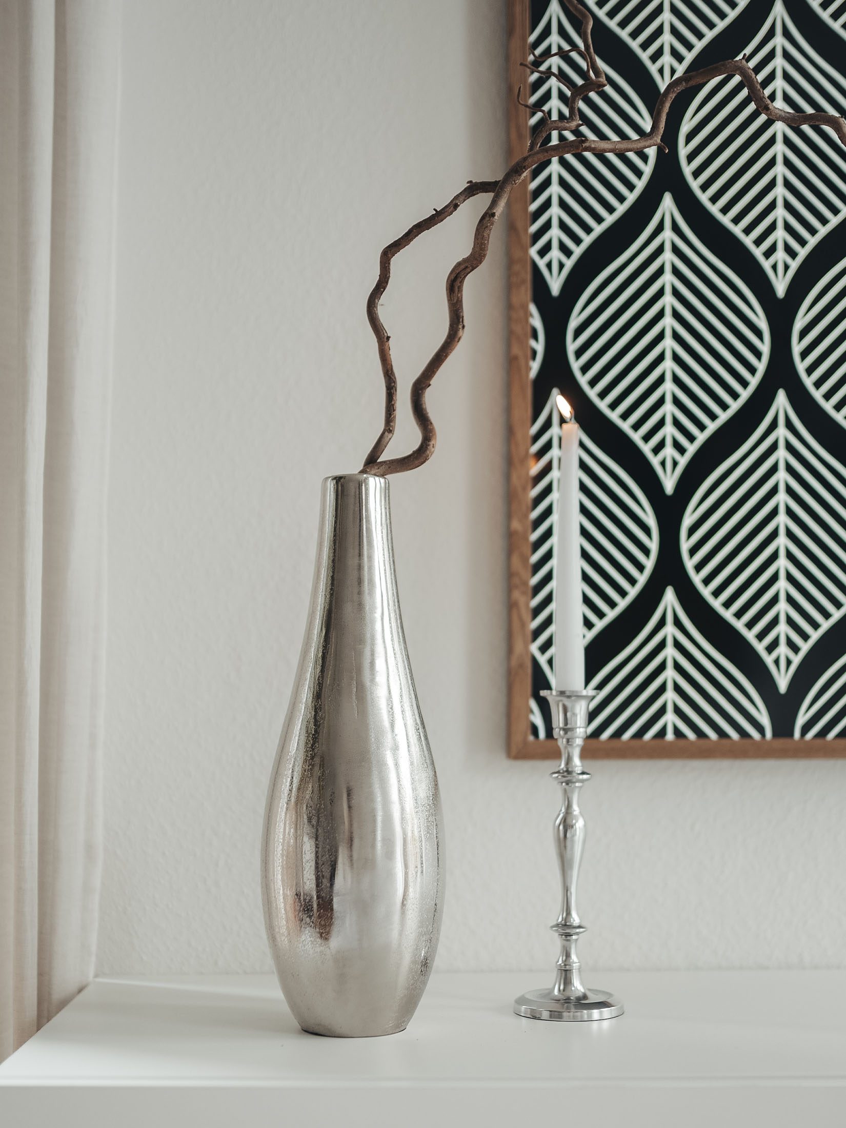 Pod Vase | Silber | ca. 13 x 13 x 40,0 cm