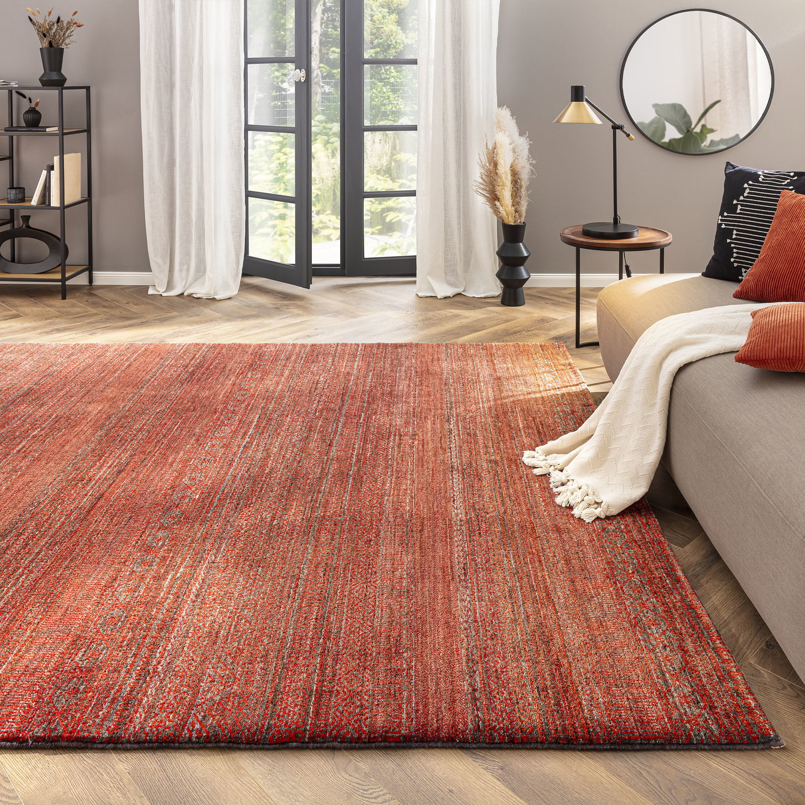 Kibek Contemporary-Gabbeh - Abasar Rot 250 x 350 cm 100% Schurwolle