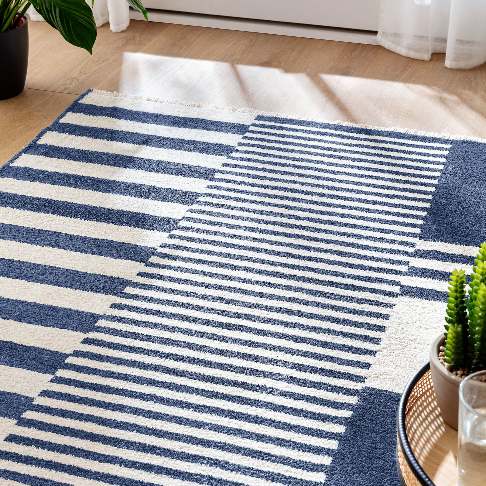 Kibek Moderner Teppich - Raya Blau 120 x 170 cm