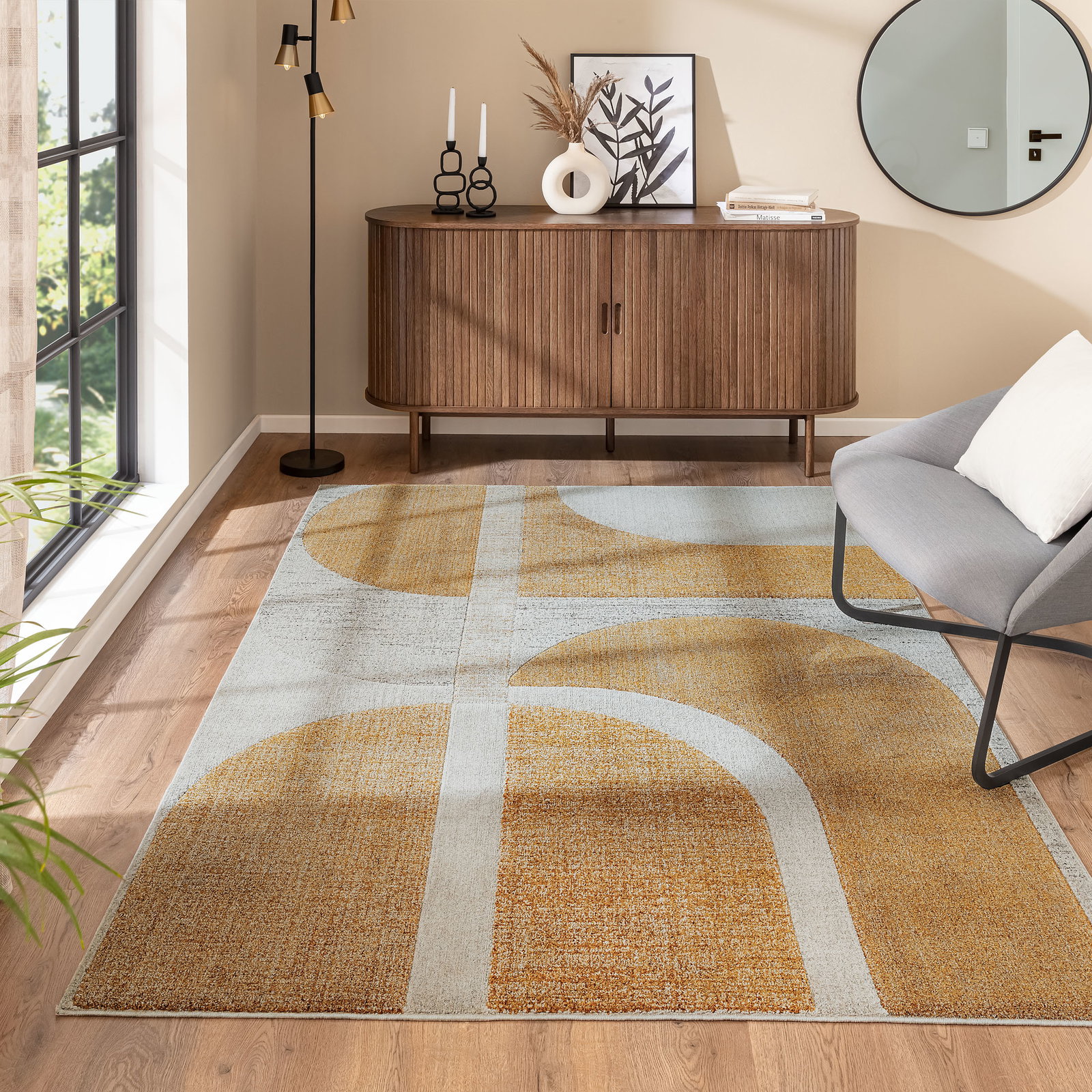 Kibek Moderner Teppich - Rockledge Gelb 120 x 170 cm