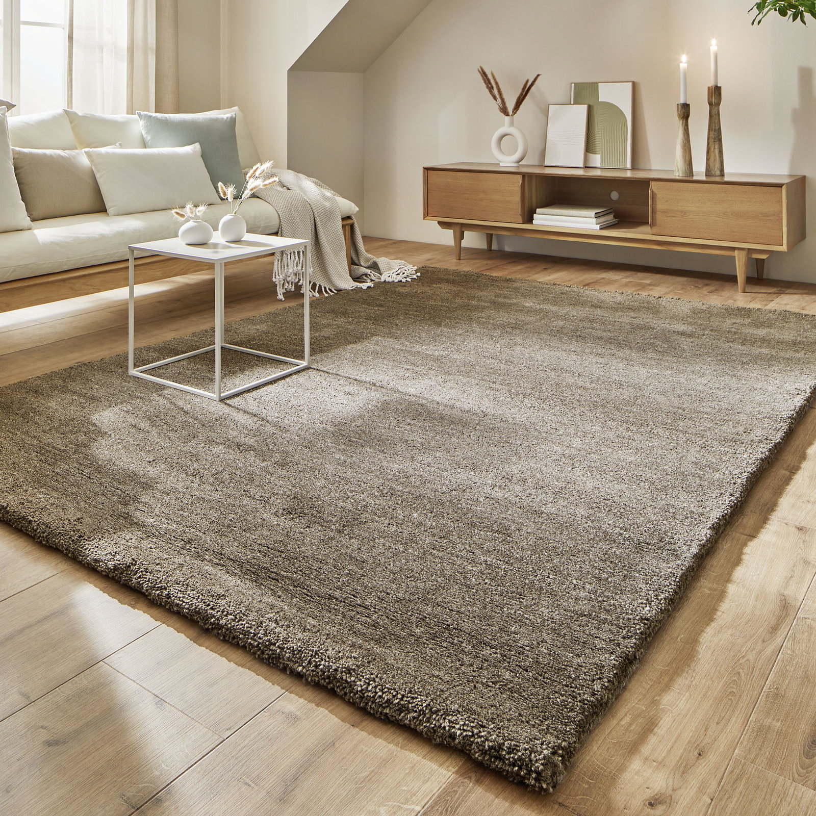 Kibek Berber-Teppich - Atlas Grau 60 x 90 cm 100% Schurwolle