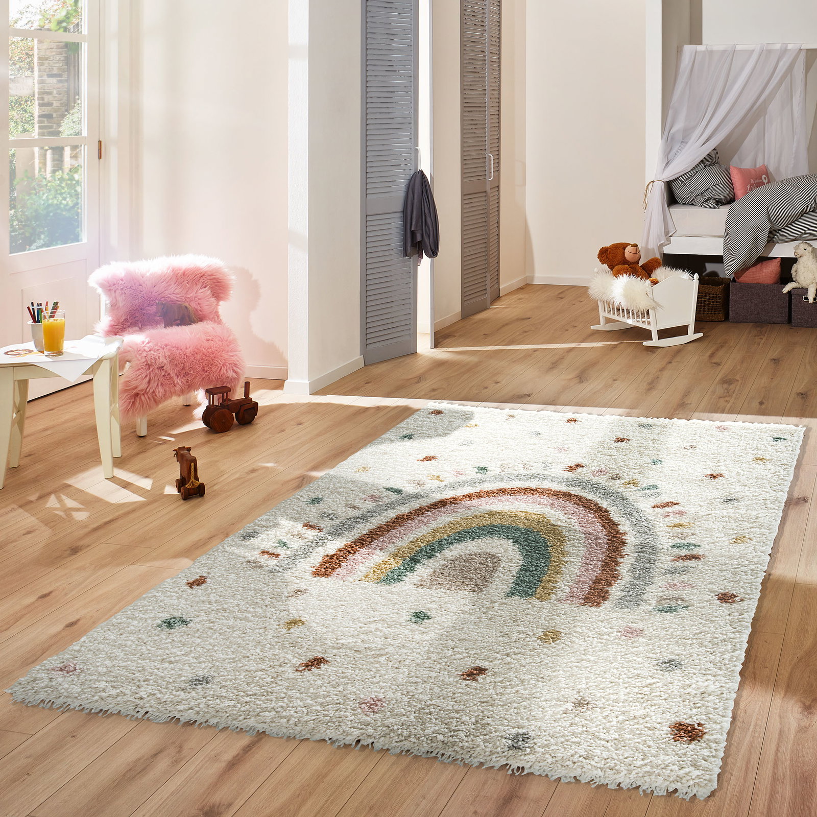Kibek Kinder-Teppich - Colori Creme 133 x 190 cm