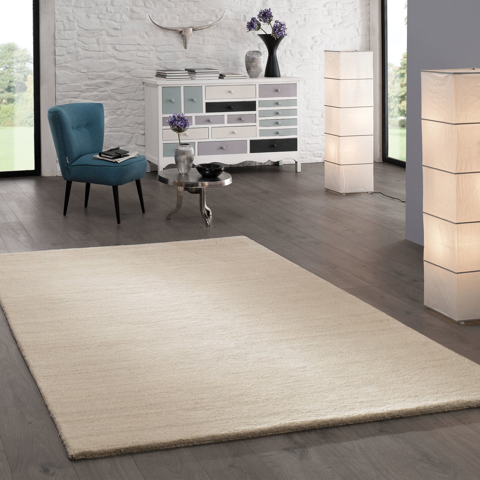 Kibek Woll-Teppich - Auckland Beige 200 x 300 cm