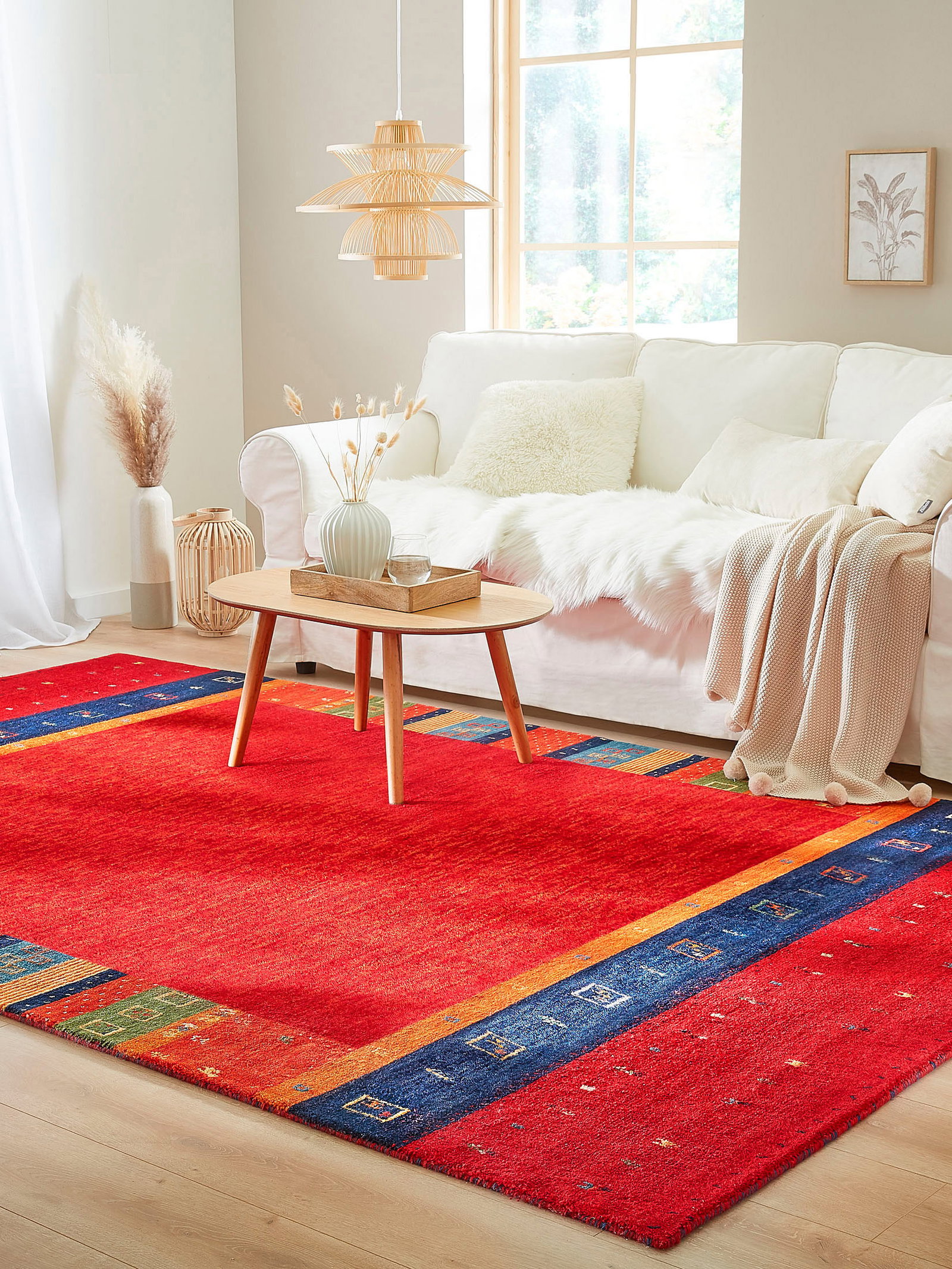 Kibek Gabbeh-Teppich - Damua Rot 80 x 190 cm