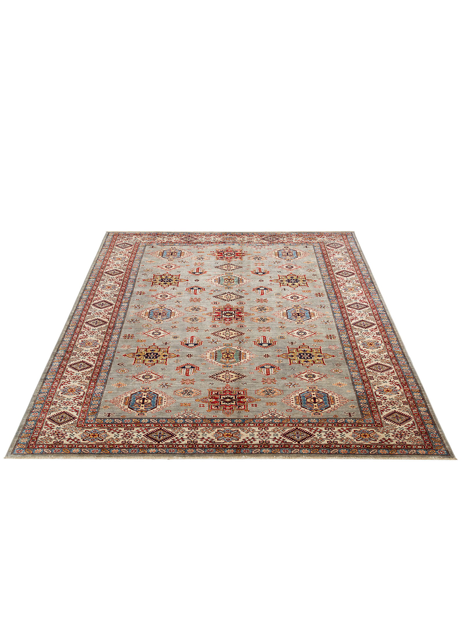 Kibek Unikat / Einzelstück - Kazak Grau 250 x 350 cm 100% Schurwolle