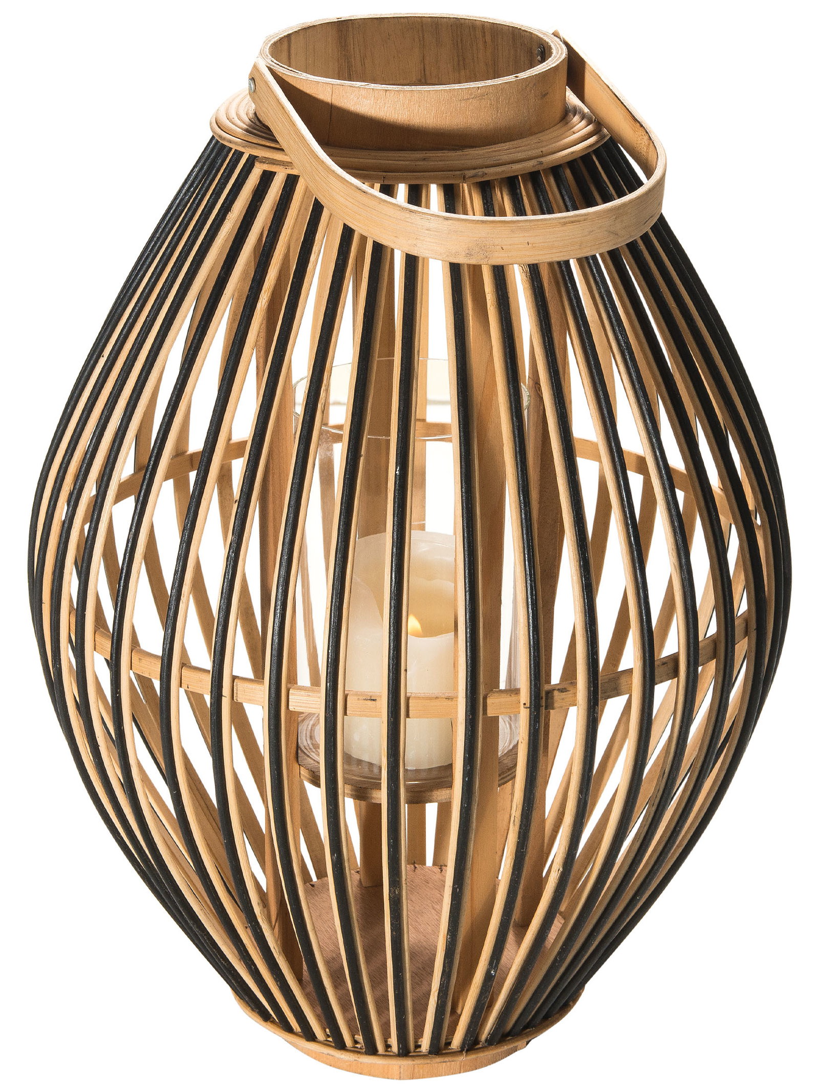 Kibek Windlicht - Tenala Natur 31 cm rund Bambus