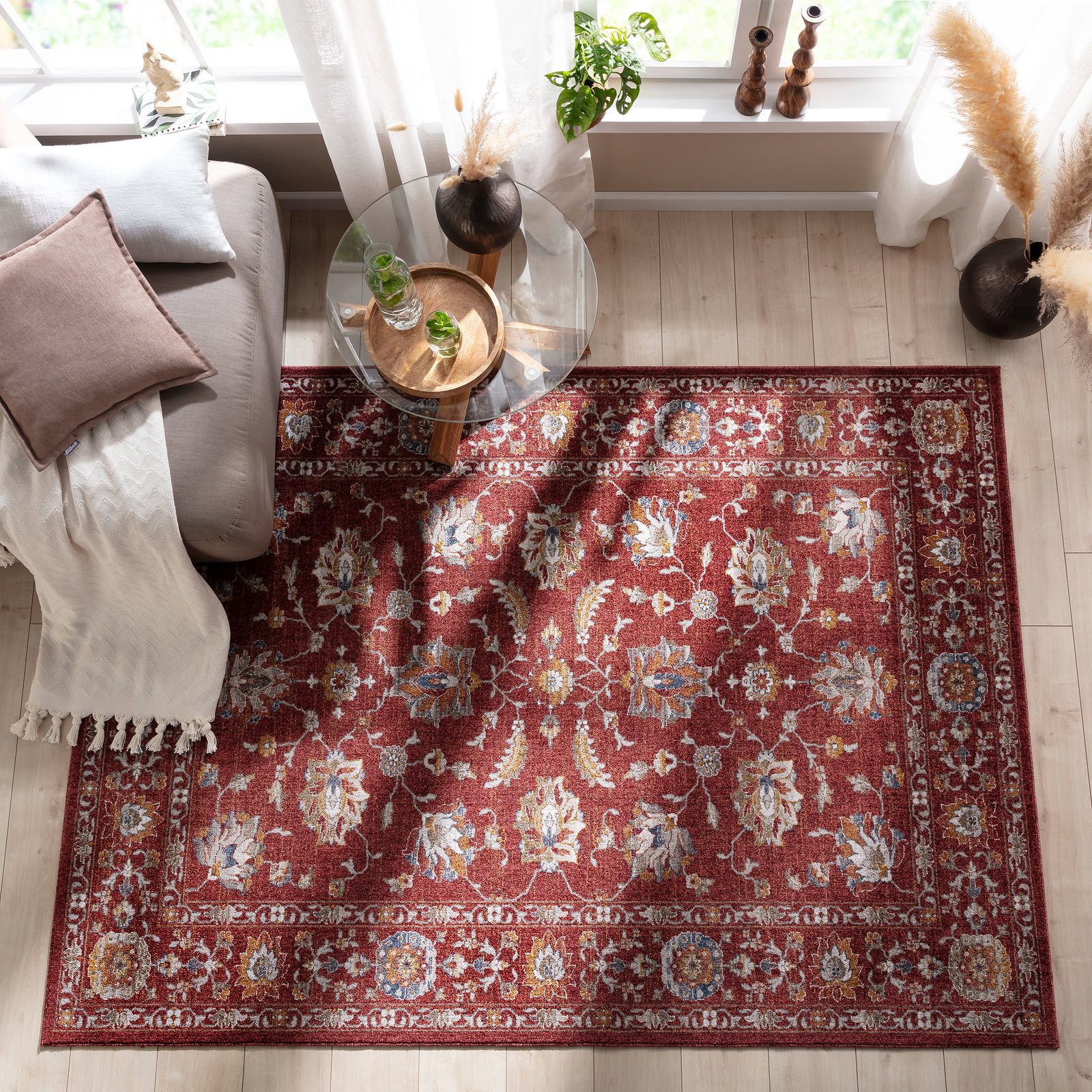 Kibek Orient-Teppich - Tandara Rot 240 x 340 cm 100 % Polyester