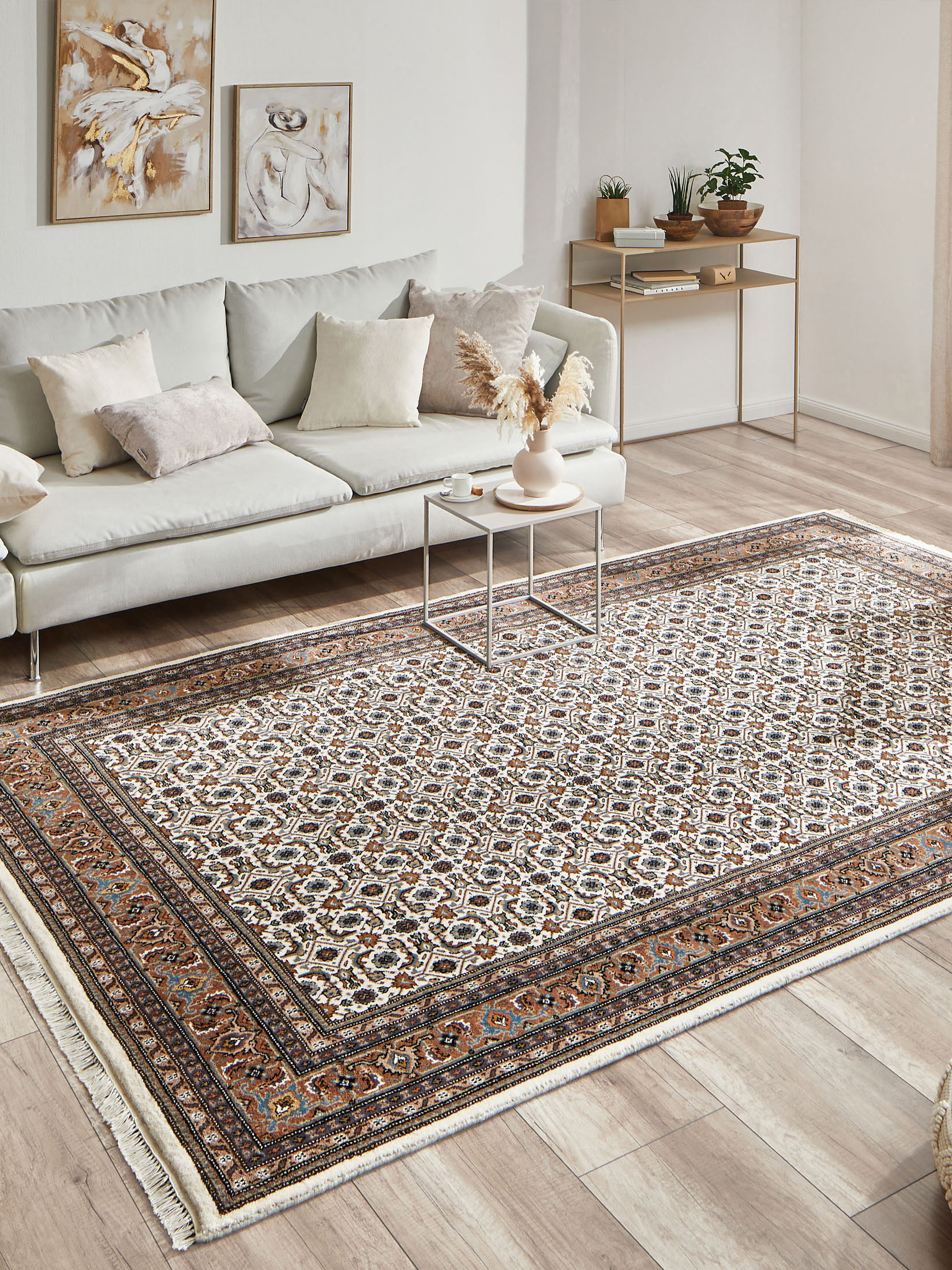 Kanpur Herati | Creme | ca. 70 x 140 cm