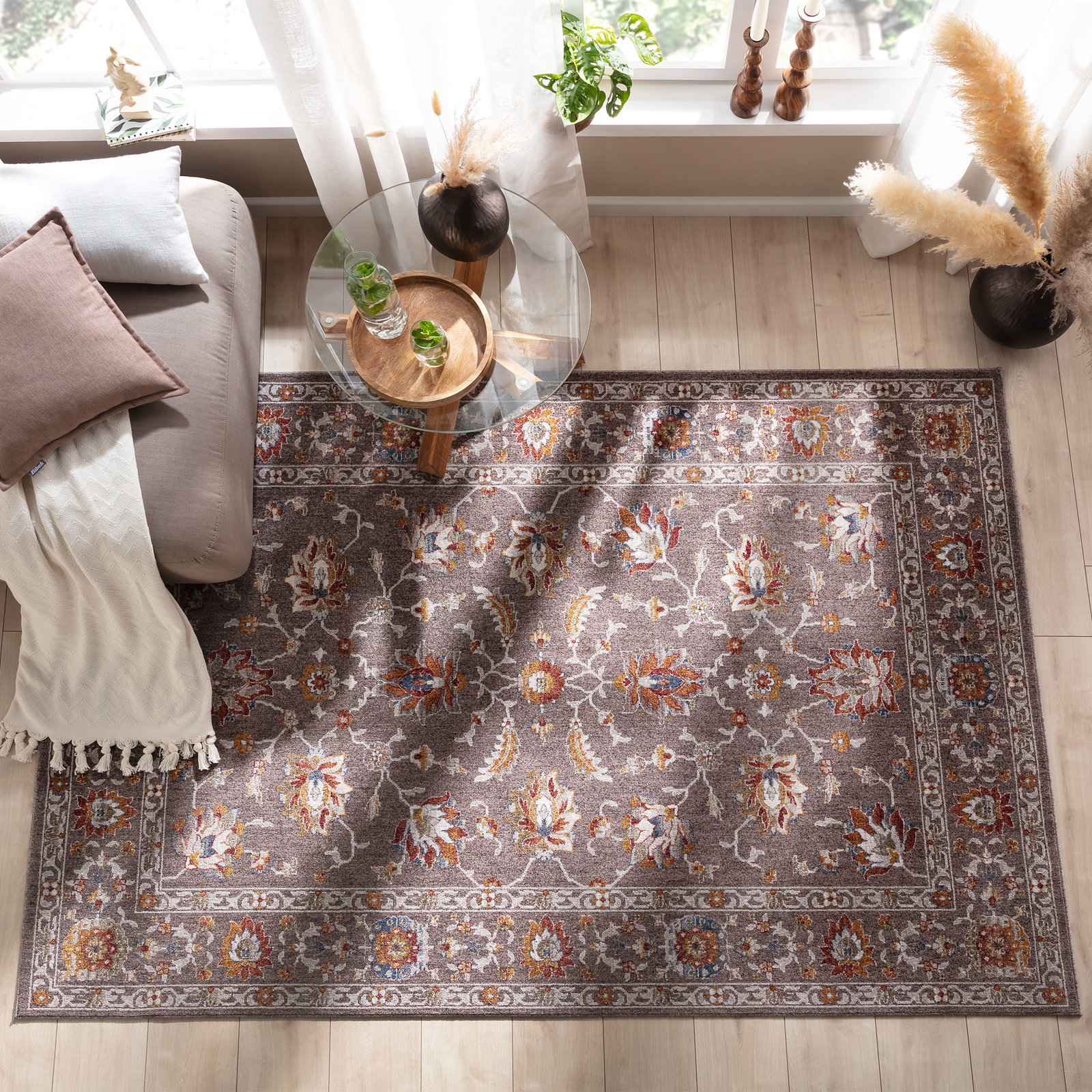Kibek Orient-Teppich - Tandara Grau 200 x 290 cm 100 % Polyester