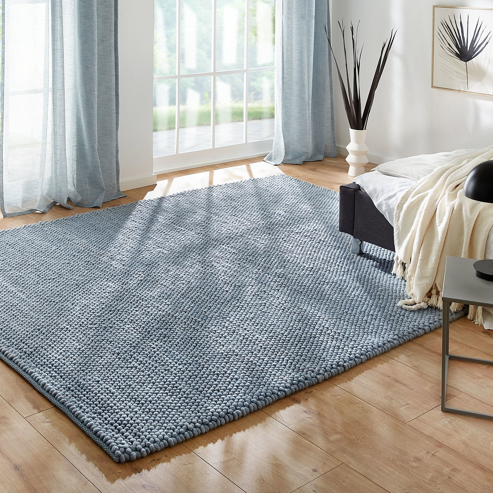 Kibek Woll-Teppich - Malmby Blau 60 x 90 cm