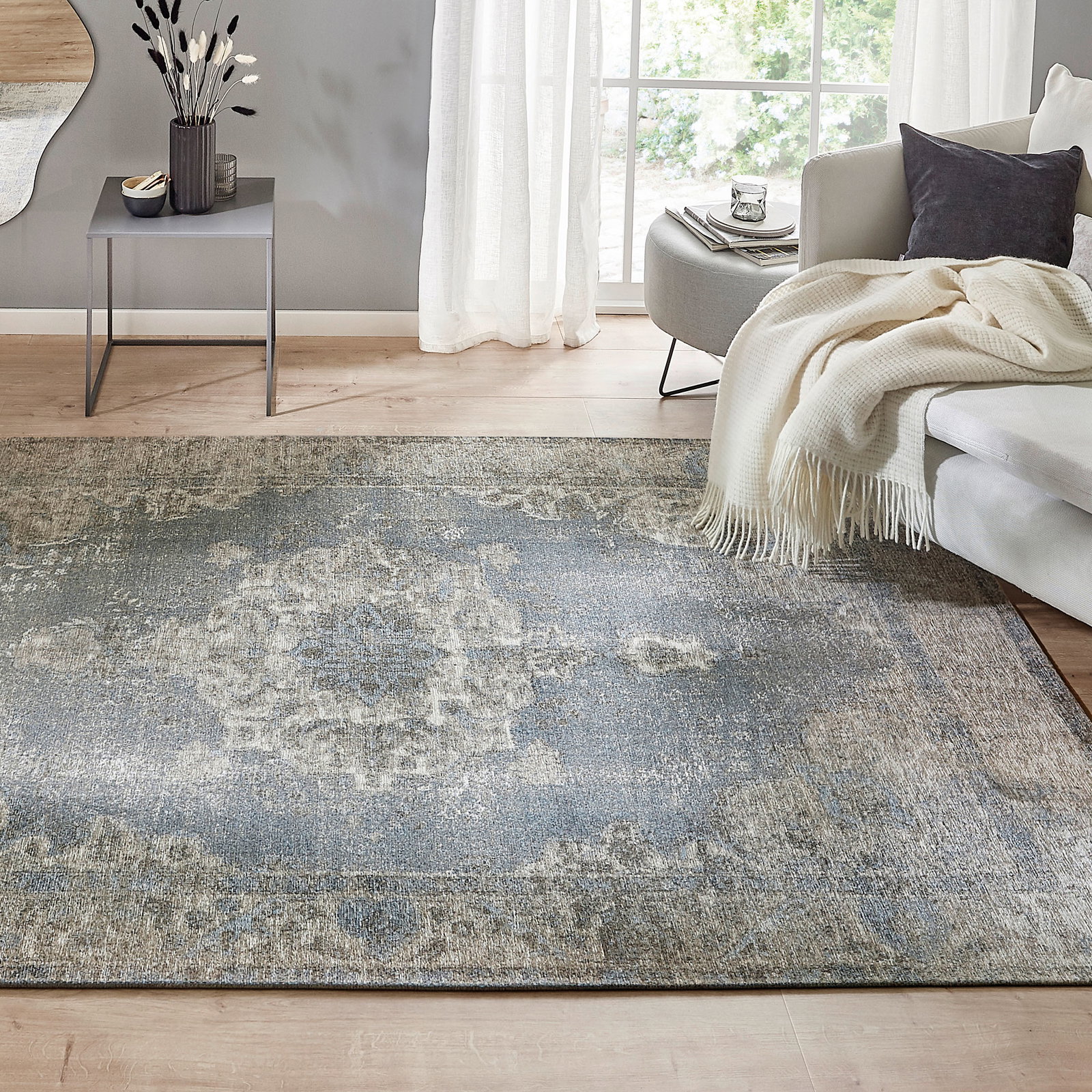 Kibek Vintage-Teppich - La Rochelle Blau 160 x 230 cm