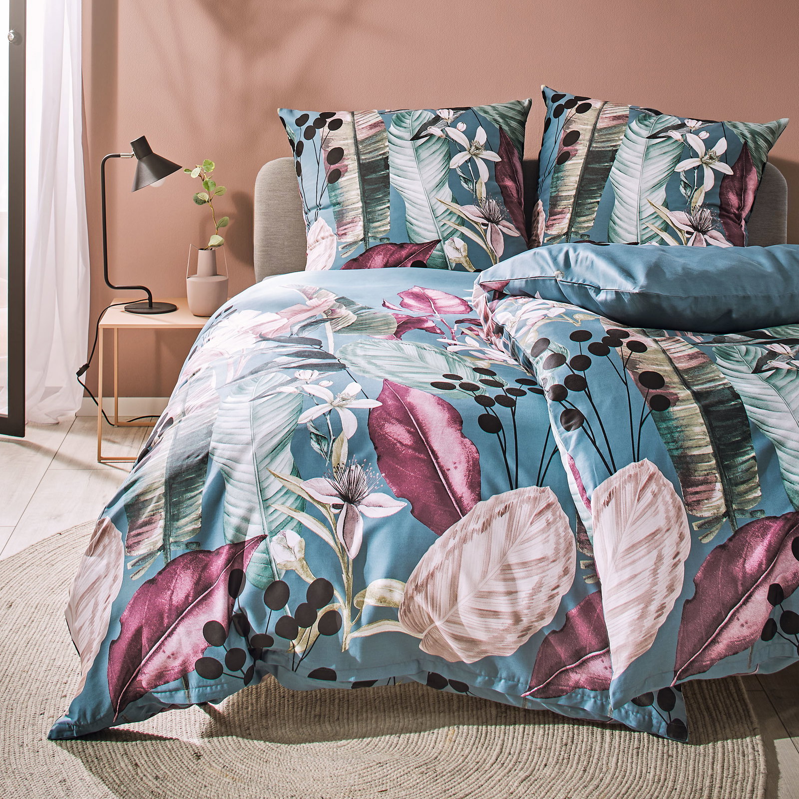 Kibek Satin-Bettwäsche - Jale Multicolor 155 x 220 cm 100 % Baumwolle