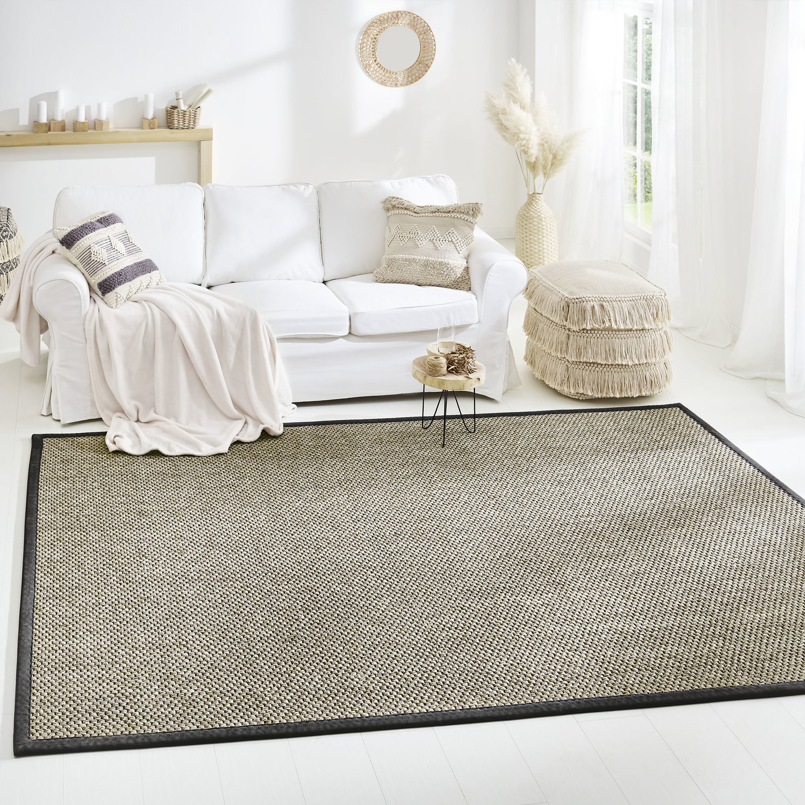 Kibek Sisal-Teppich - Paraiba Grau 80 x 150 cm Sisal
