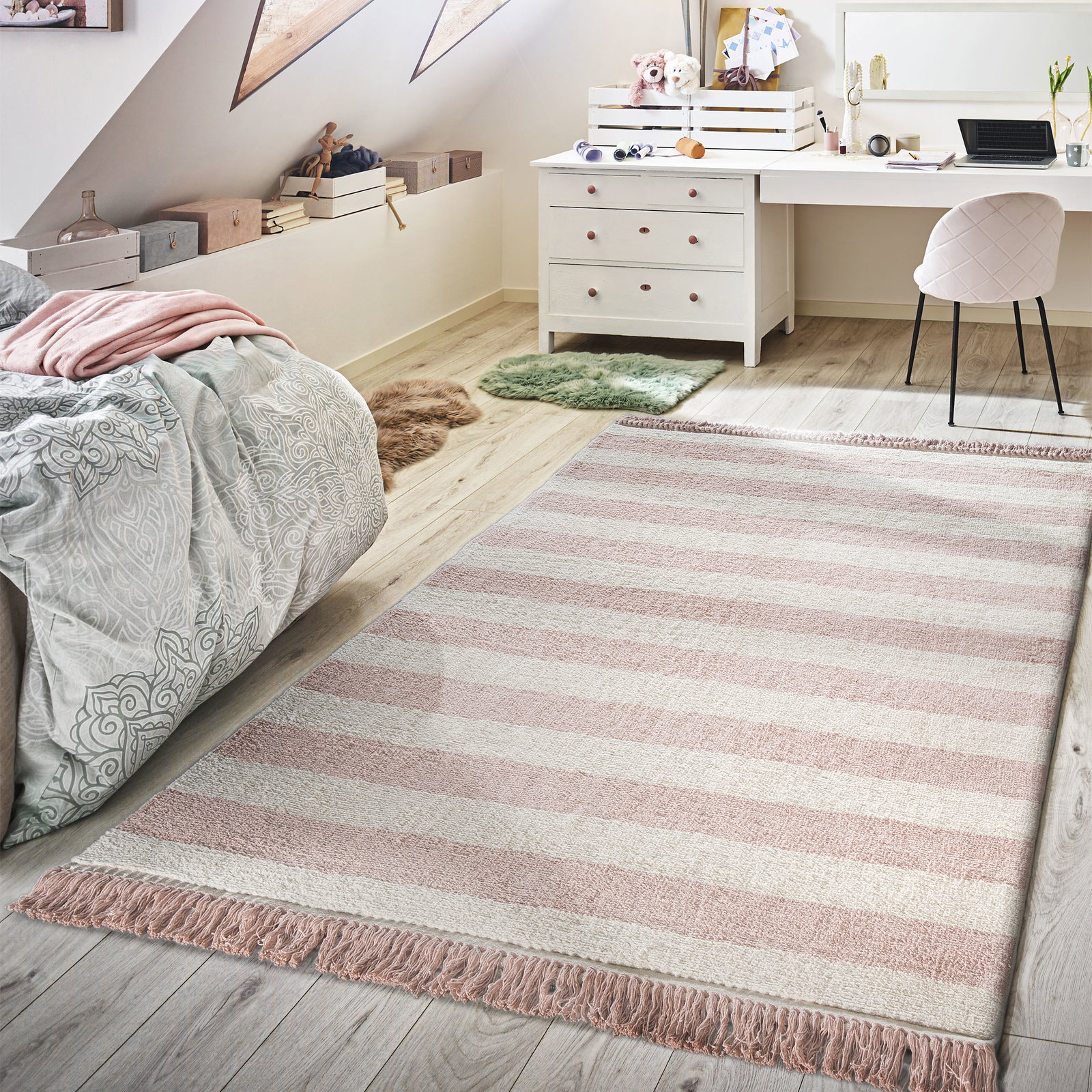 Kibek Kinder-Teppich - Linnea Rosa 70 x 140 cm