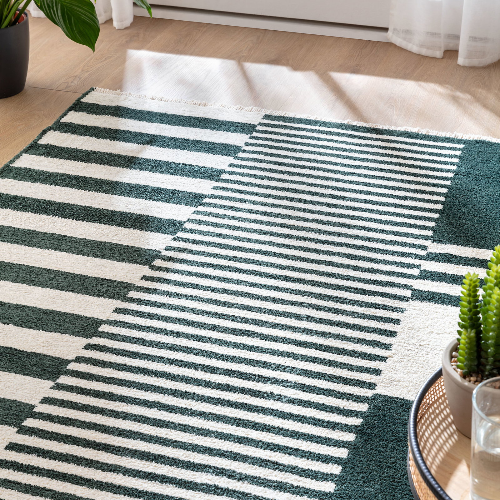 Kibek Moderner Teppich - Raya Grün 80 x 250 cm