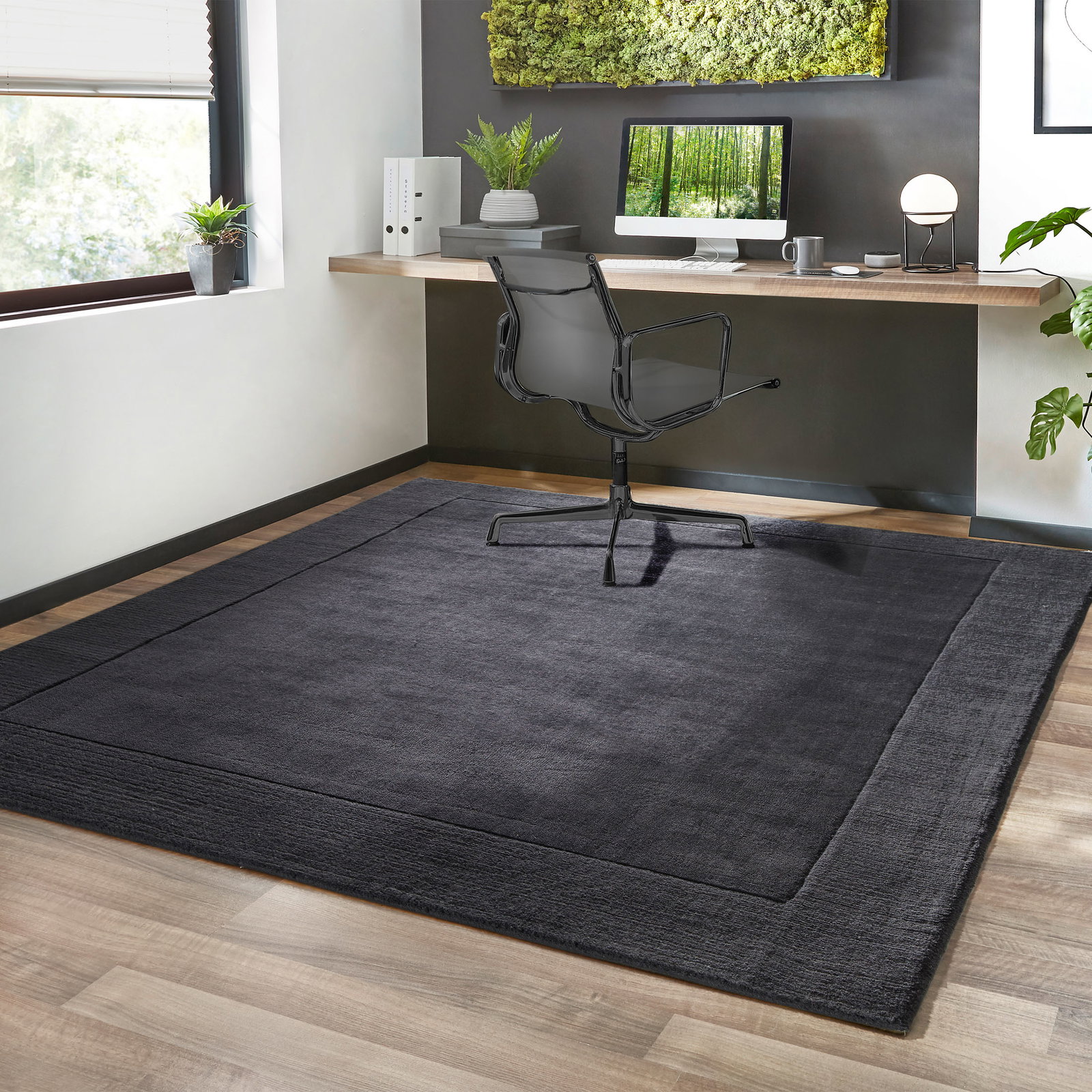 Kibek Woll-Teppich - Comino Grau 60 x 90 cm