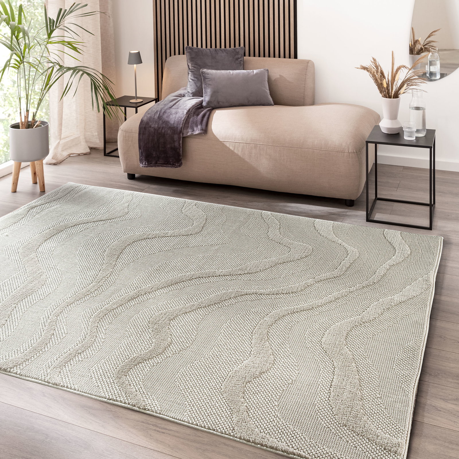 Kibek Moderner Teppich - Patara Silber 160 x 230 cm