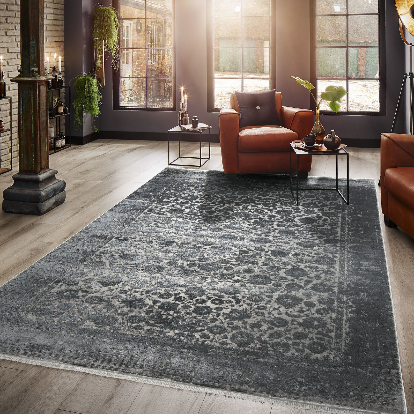 Kibek Vintage-Teppich - Magnificence Grau 160 x 230 cm