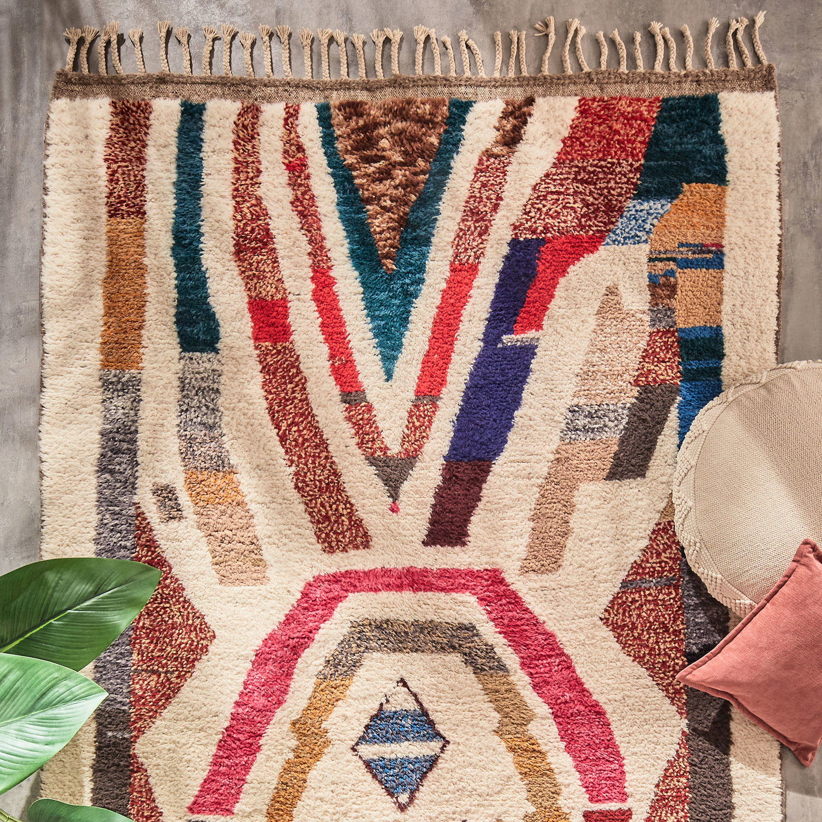 Kibek Berber-Teppich - Baya Creme 150 x 200 cm 100 % Schurwolle