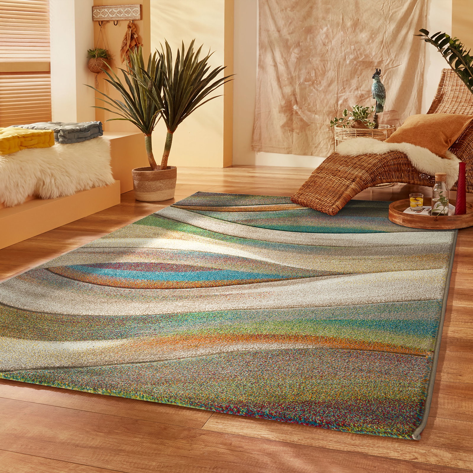 Kibek Moderner Teppich - Kaleidoskop Multicolor 200 x 290 cm