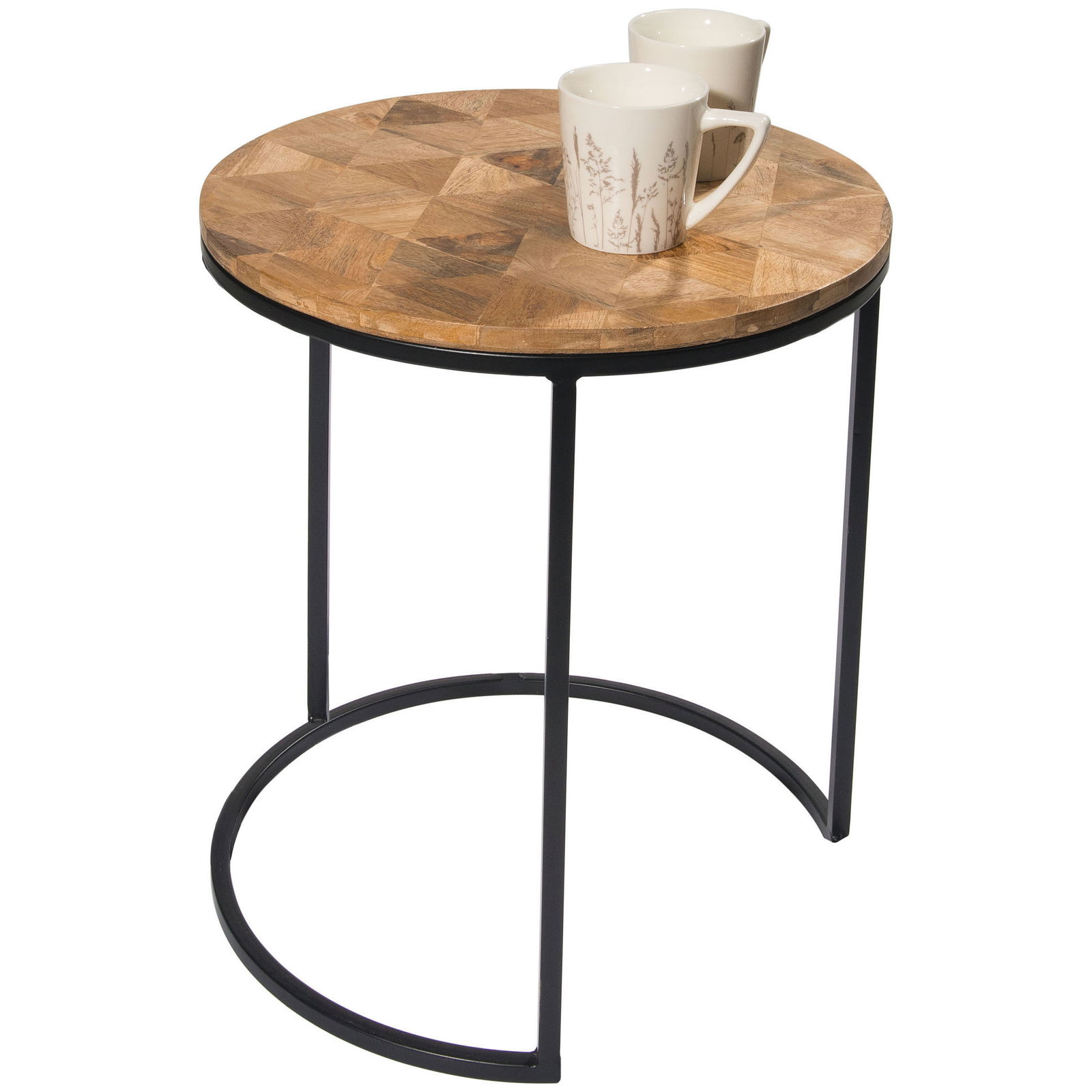 Kibek Tisch - Side Table Wood Braun 41 x 41 x 44,5 cm Mangoholz, Metall