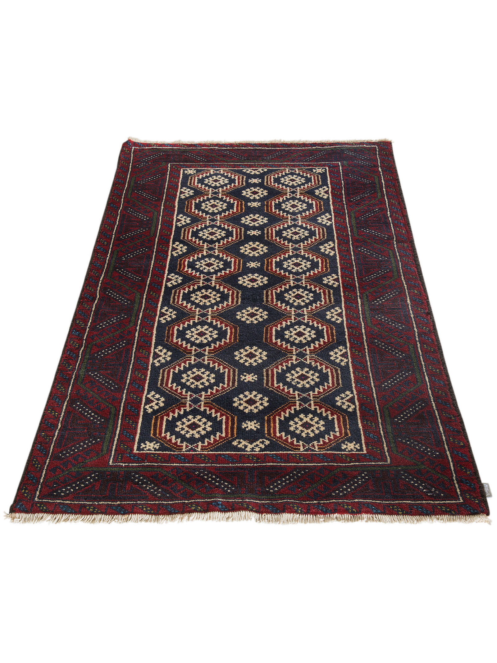 Kibek Unikat / Einzelstück - Belutsch Blau 100 x 200 cm 100% Schurwolle