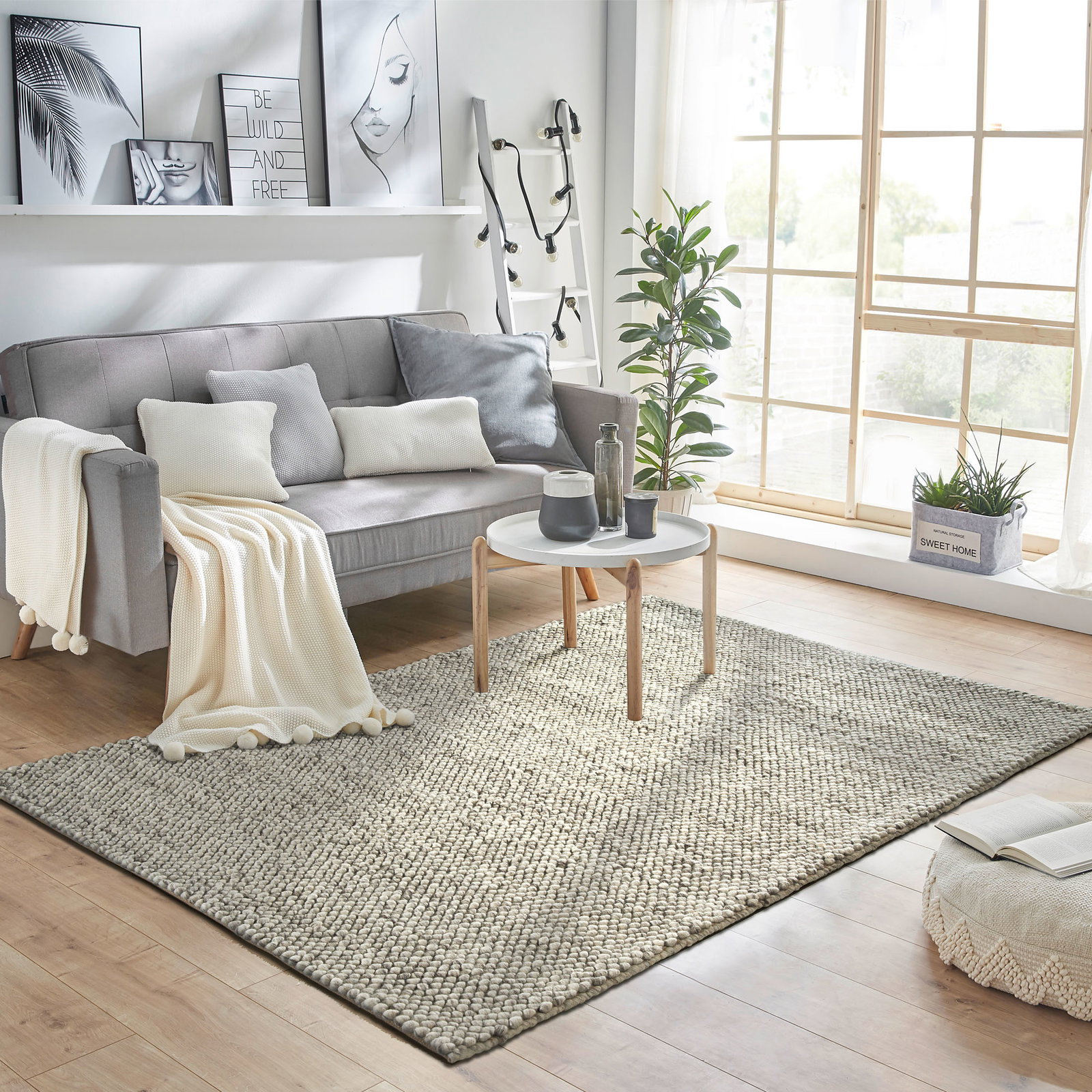 Kibek Woll-Teppich - Helsingborg Grau 70 x 140 cm
