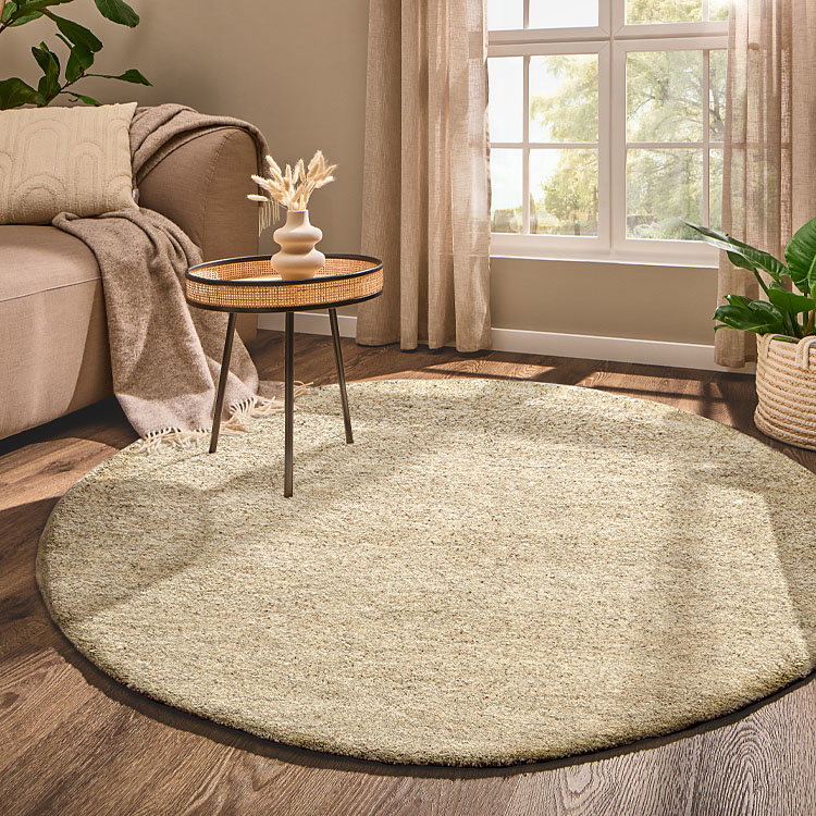 Kibek Berber-Teppich - Atlas Beige 150 cm Ø 100% Schurwolle
