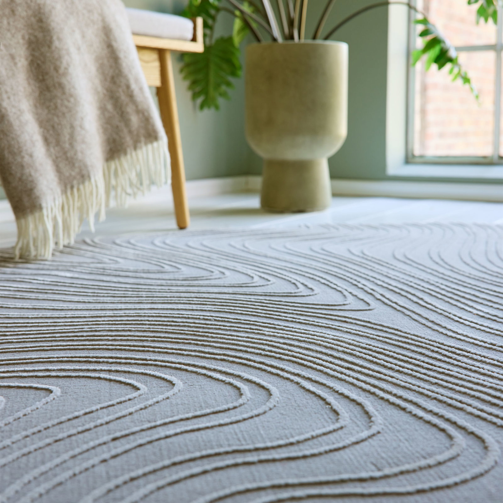 Kibek Moderner Teppich - Lacanau Silber 160 x 230 Oval
