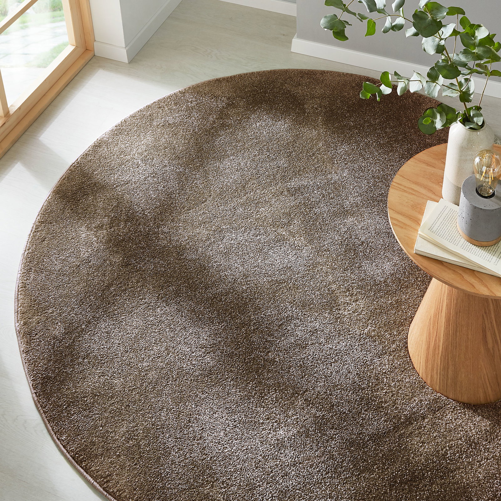 Kibek Hochflor-Teppich - Sovereign Braun 160 cm Ø