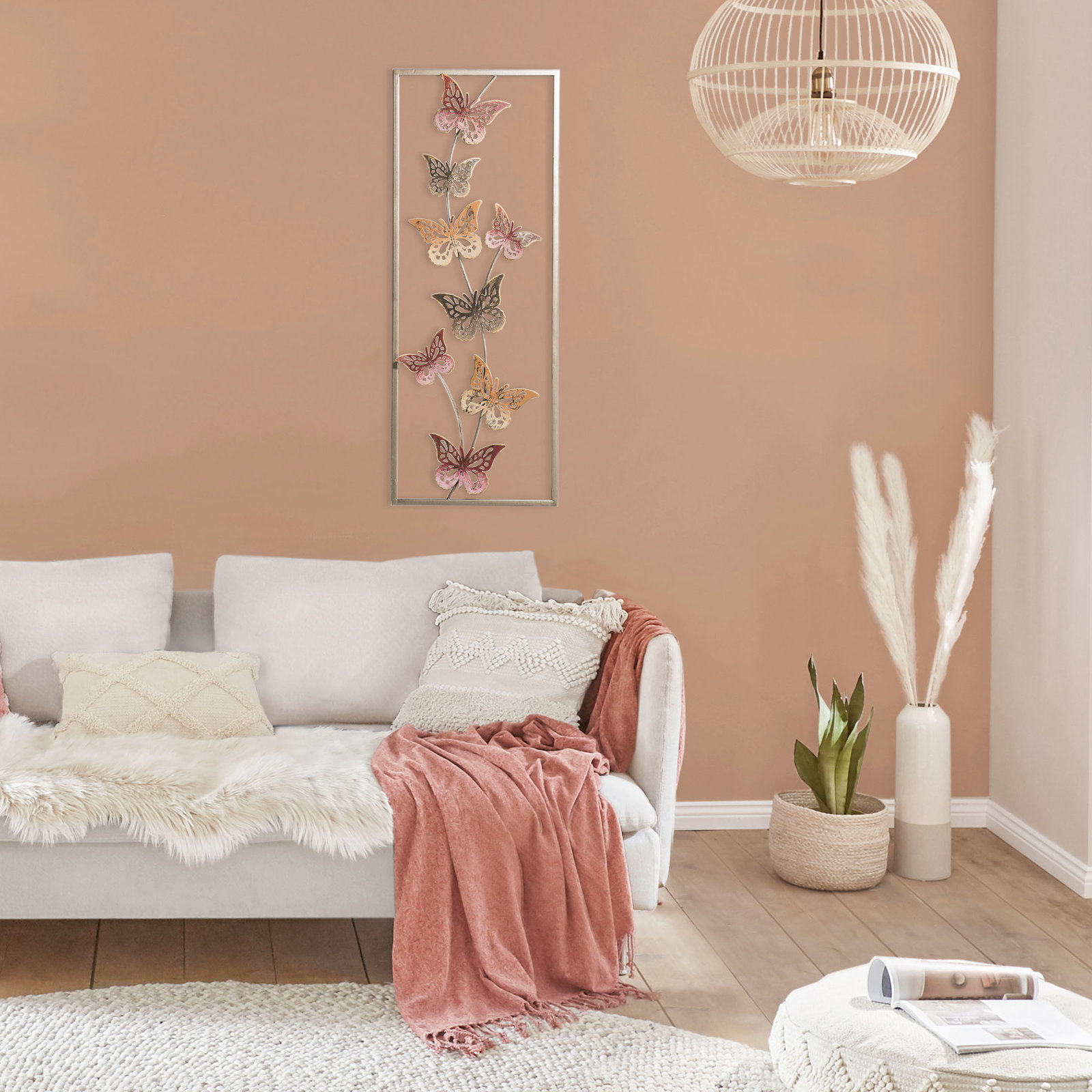 Kibek Wand-Objekt - Butterflies Multicolor 31 x 90 cm