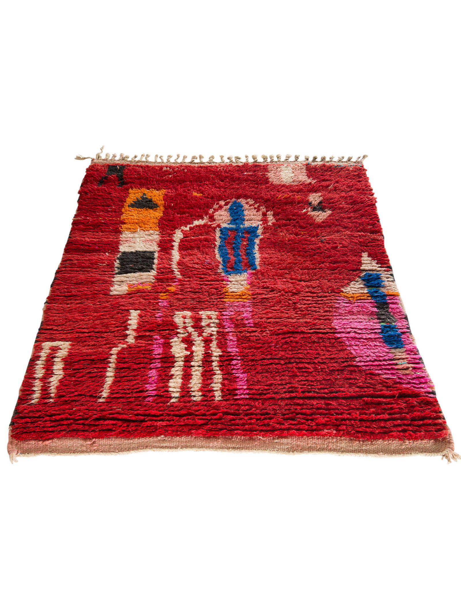 Kibek Unikat / Einzelstück - Azilal Rot 90 x 160 cm 100% Schurwolle