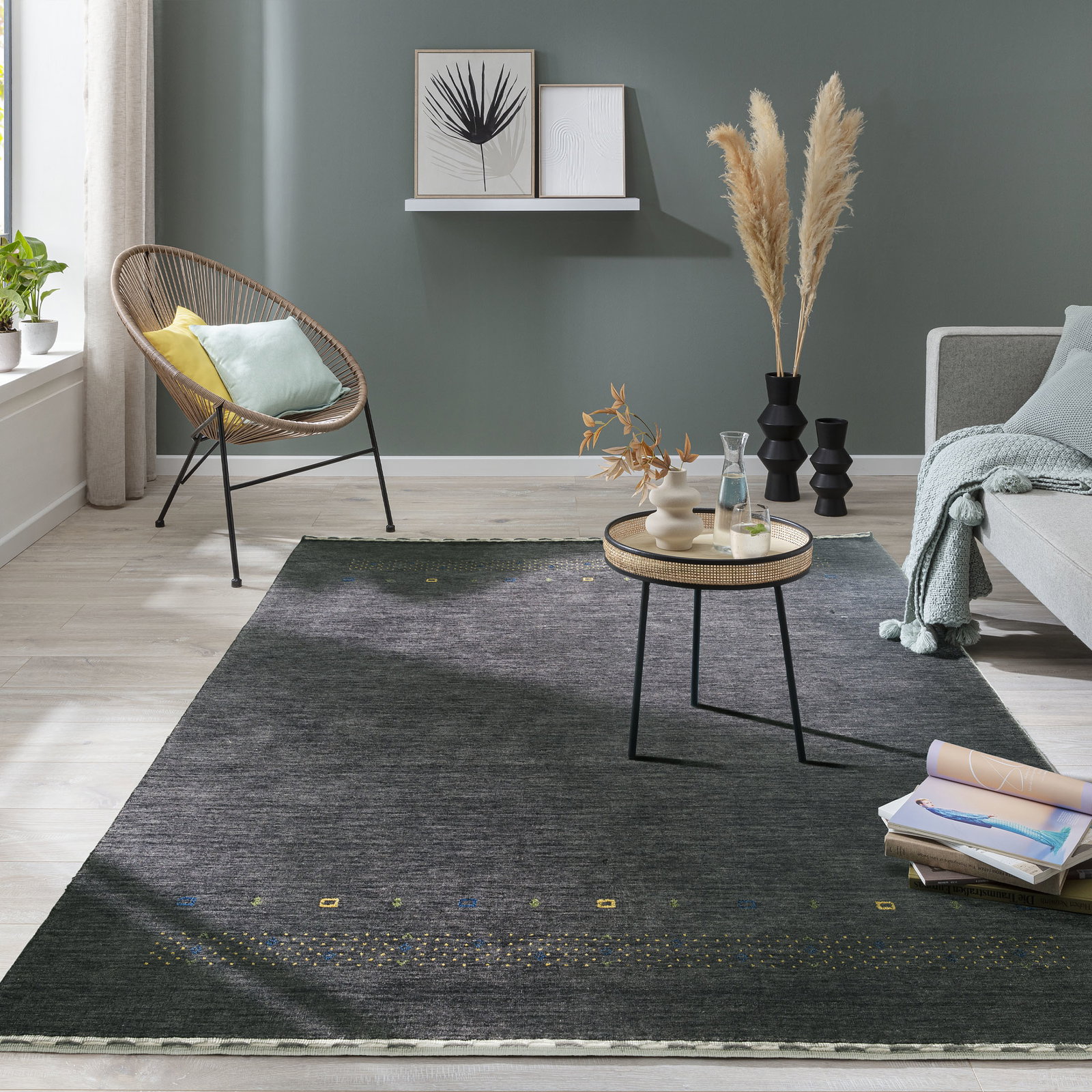 Kibek Loribaff - Narsapur Grau 200 x 300 cm 100% Schurwolle