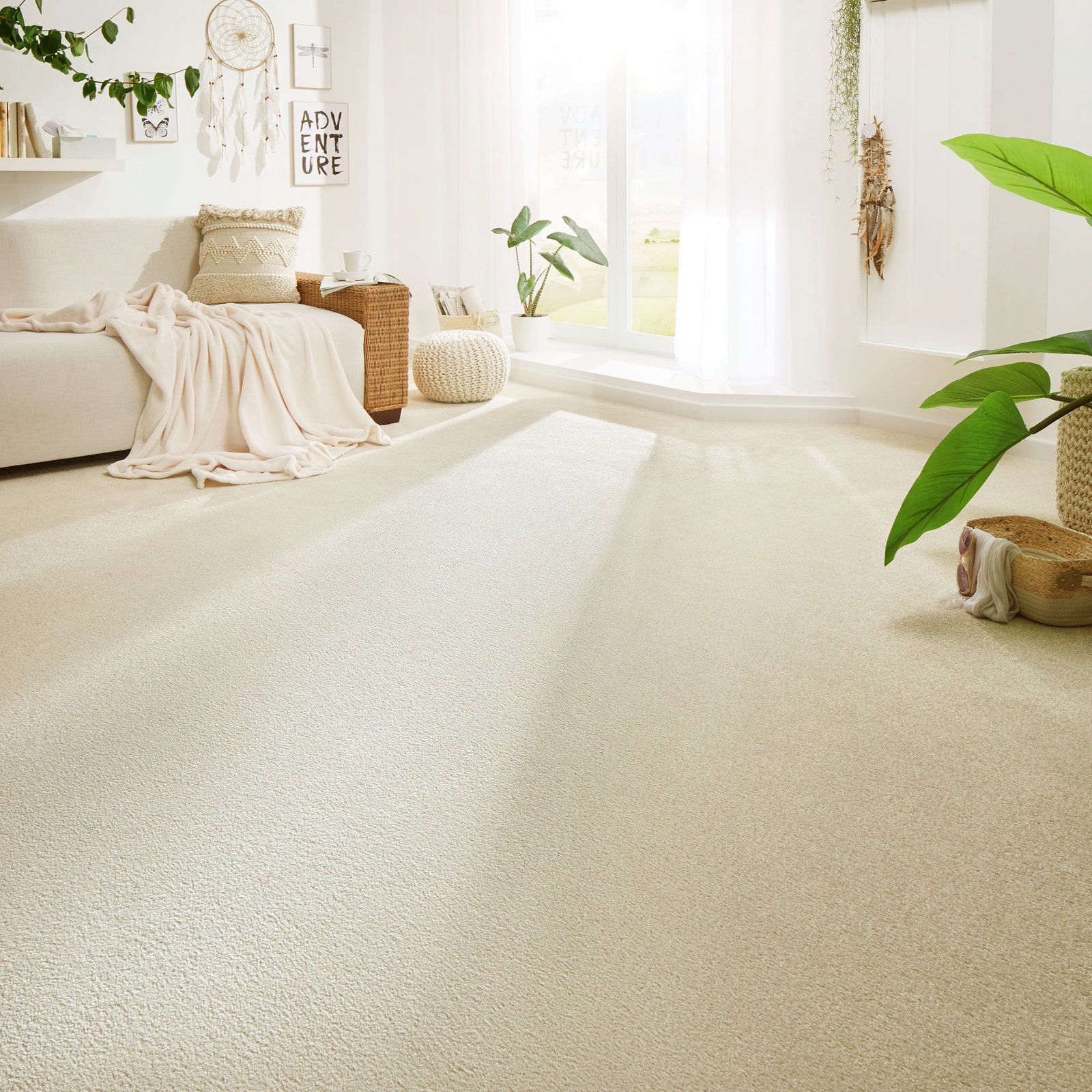 Kibek Velours-Teppichboden - Green Line Beige 400 cm breit
