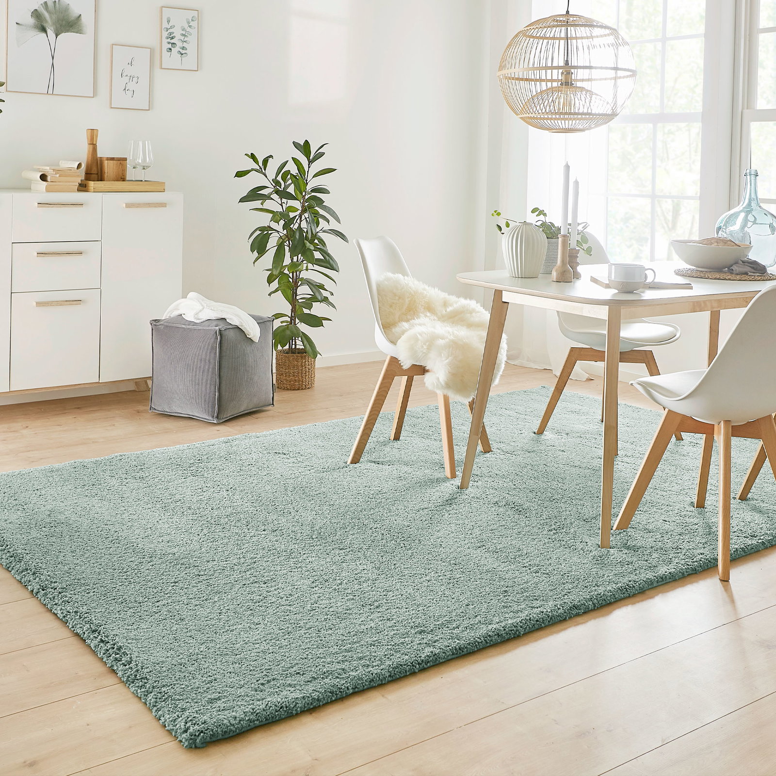 Kibek Hochflor-Teppich - Lounge Grün 200 x 290 cm